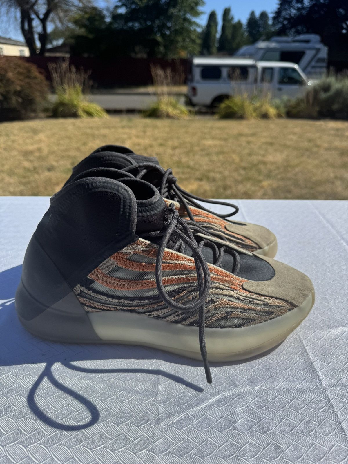 Adidas Yeezy Qntm Flash Orange Shoes in Brown, Men's (Size 10)