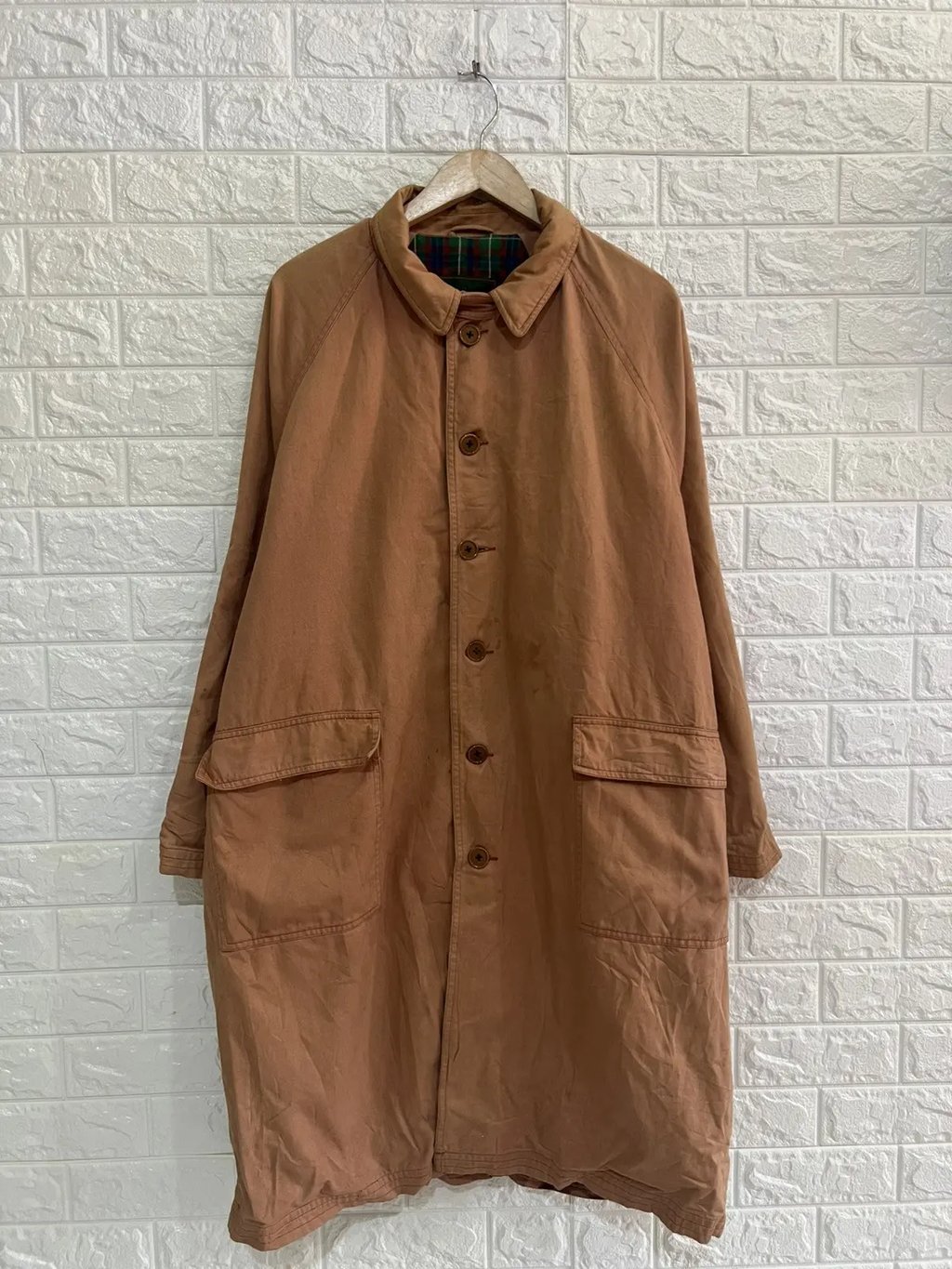 Vintage 90s Baracuta Green Label Long Coat in Brown, Men's (Size Xl)