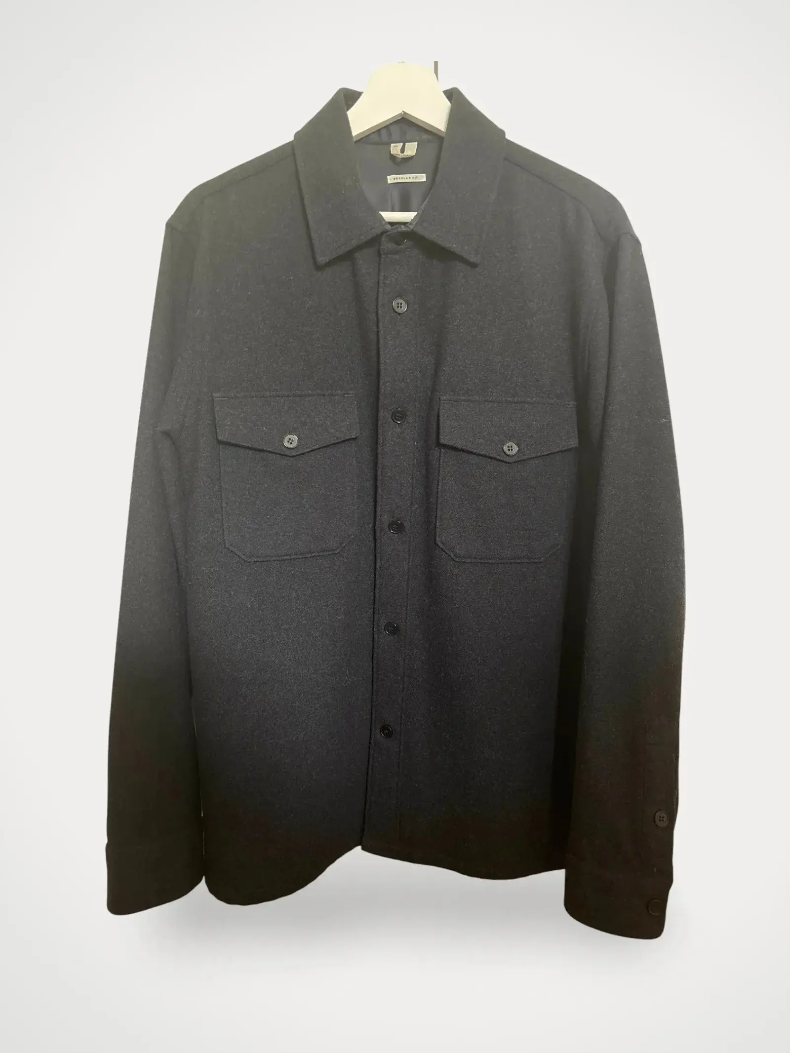 Arket Wool Blend Overshirt Shirt in Grey, Men's (Size Medium)