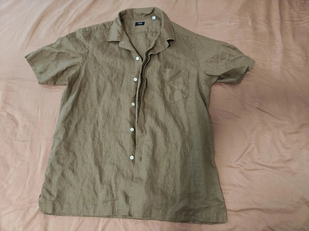 Kamakura - Tokyo Fit, 134 Casual Spread Linen, Short-Sleeve in Brown, Men's