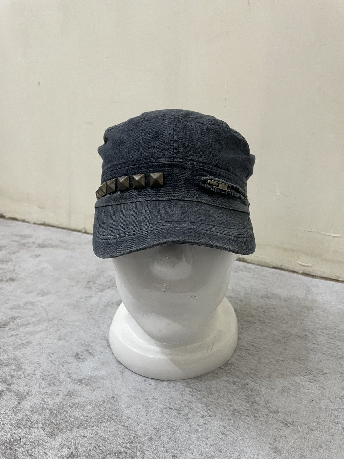 Hysteric Glamour 2000S Cadet Hat Distress Studet Punk Japan Y2K Style in Blue, Men's