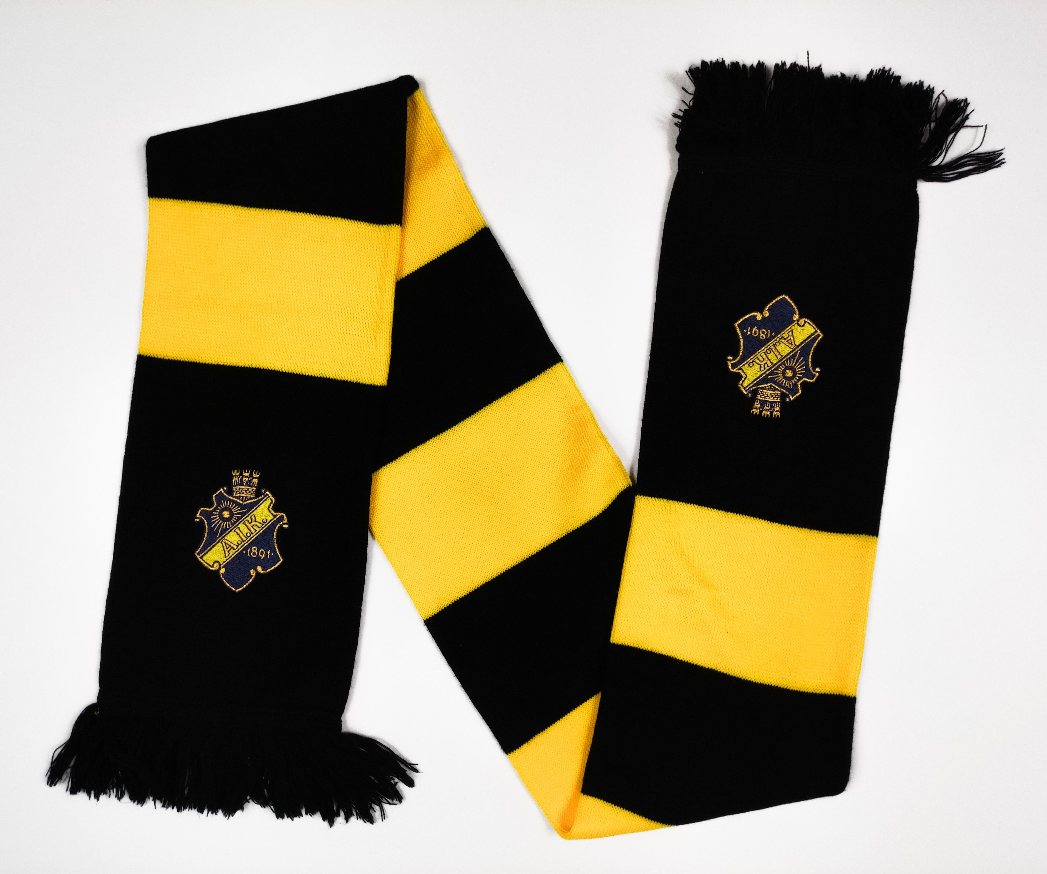 Aik Fotboll Solna Stockholm Scarf Schal Ultras Hooligans Se in Yellow, Men's