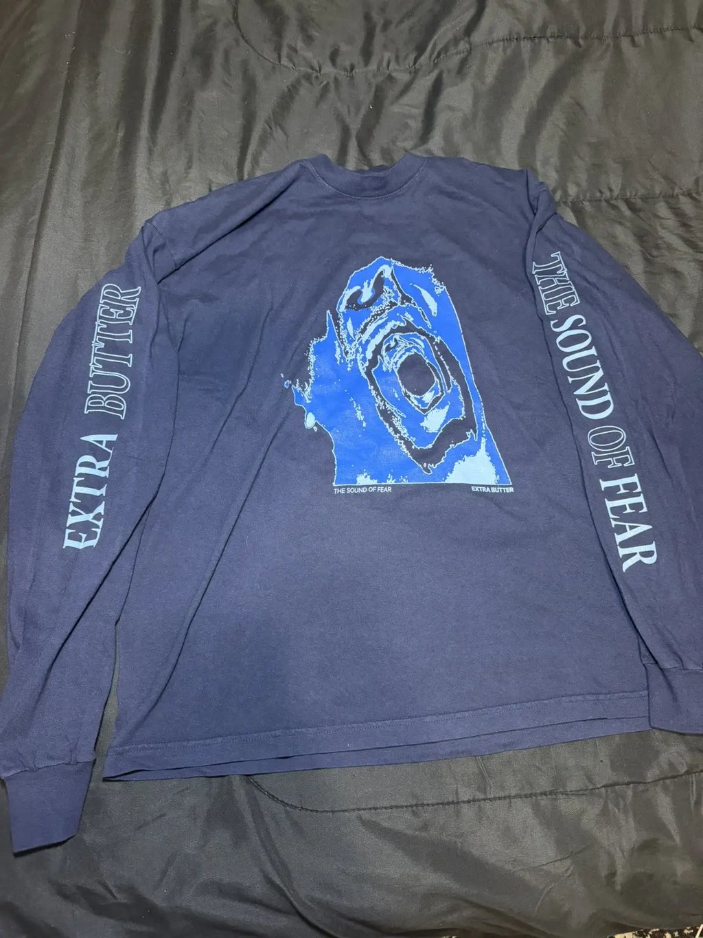 Extra Butter The Sound Of Fear Ls Navy Tee New in Blue, Men's (Size Xl)