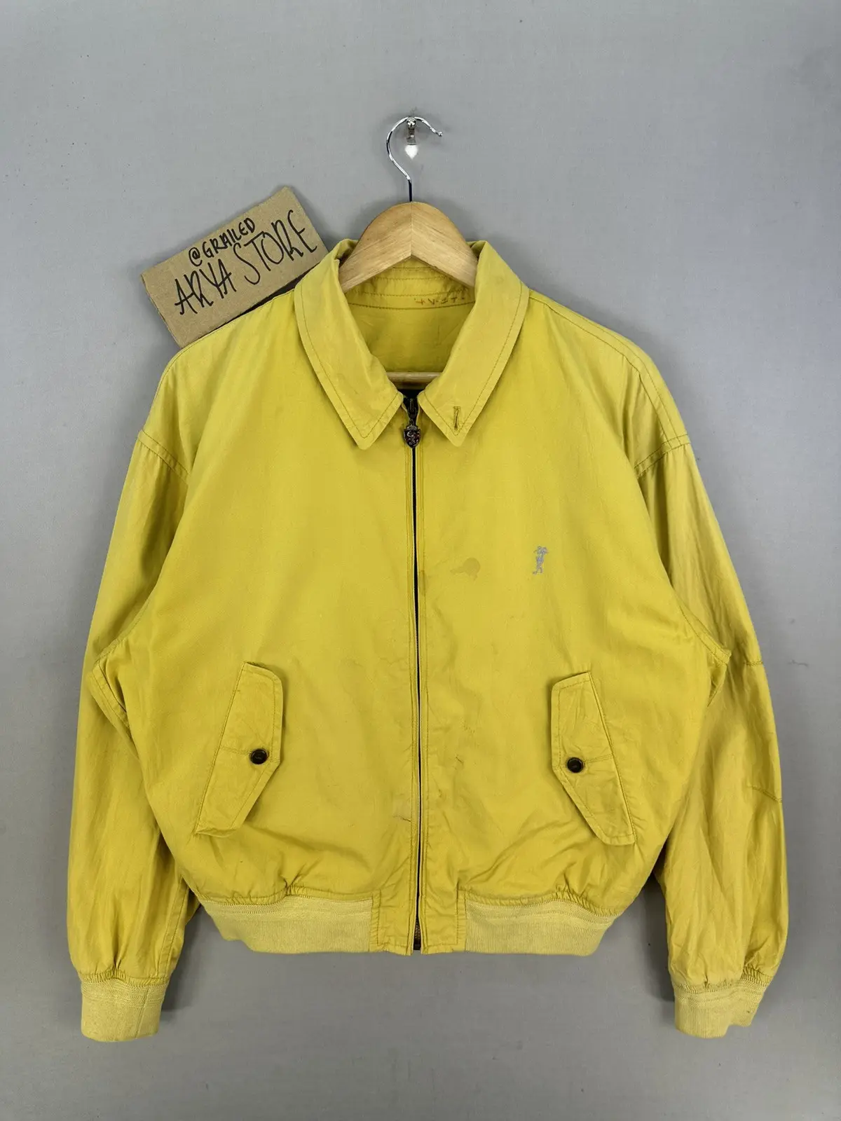 Alexander Julian Golf Bomber Jacket in Yellow, Men's (Size Large)