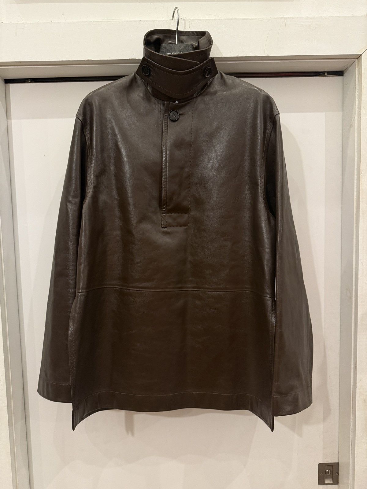 Bottega Veneta Leather Buttoned Parka in Brown, Men's (Size XS)