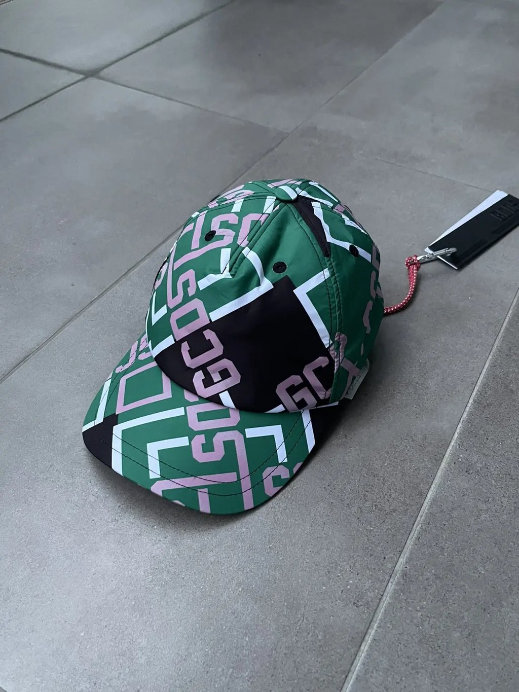 Ss22 Gcds Monogram Green Black Cap, Men's