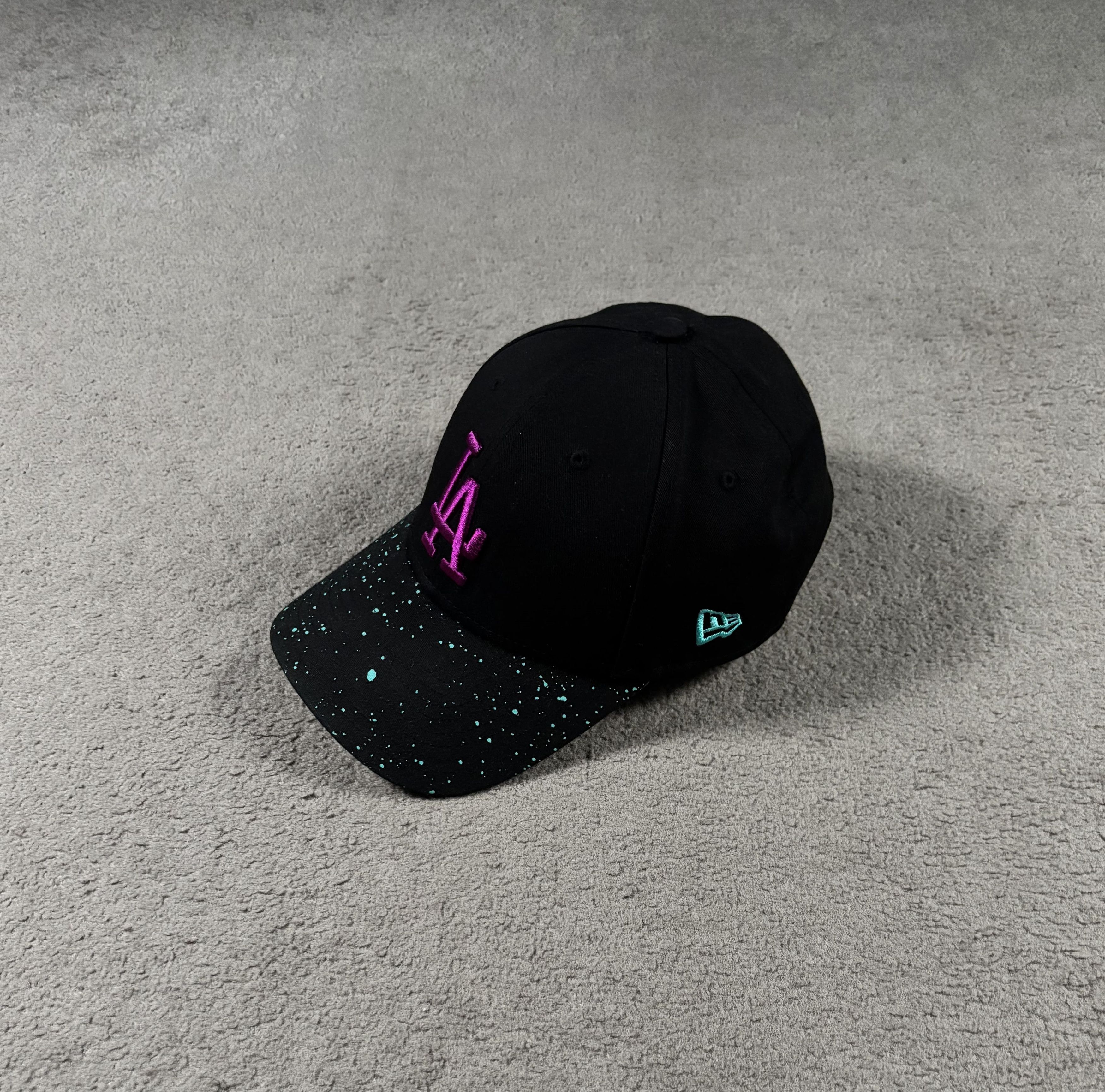 New Era La Black Embroidered Adjustable Purple Baseball Cap, Men's
