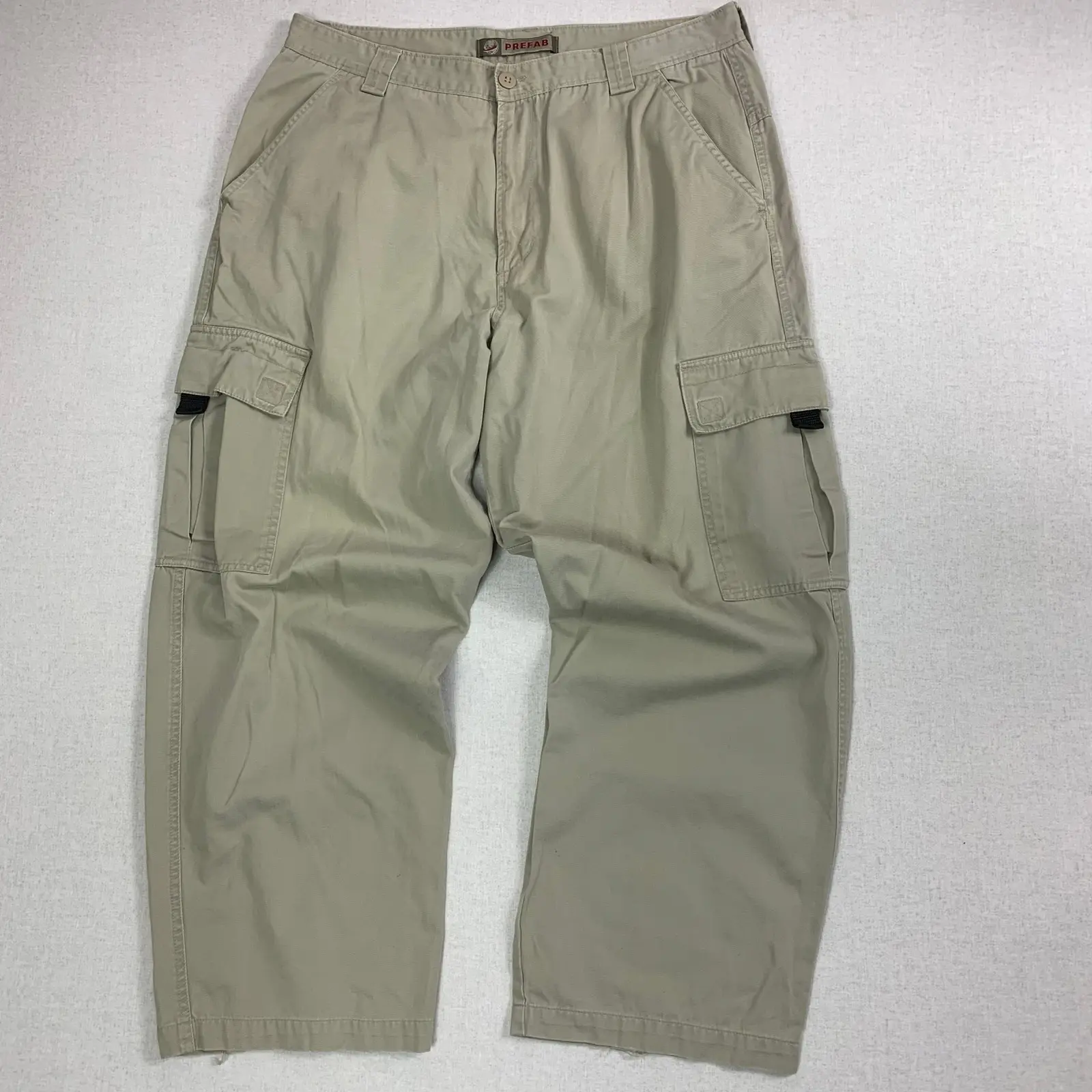 Jnco x Vintage Cream Beige Prefab Baggy Cargo Pants - 36 Tagged 38 - 90S, Men's
