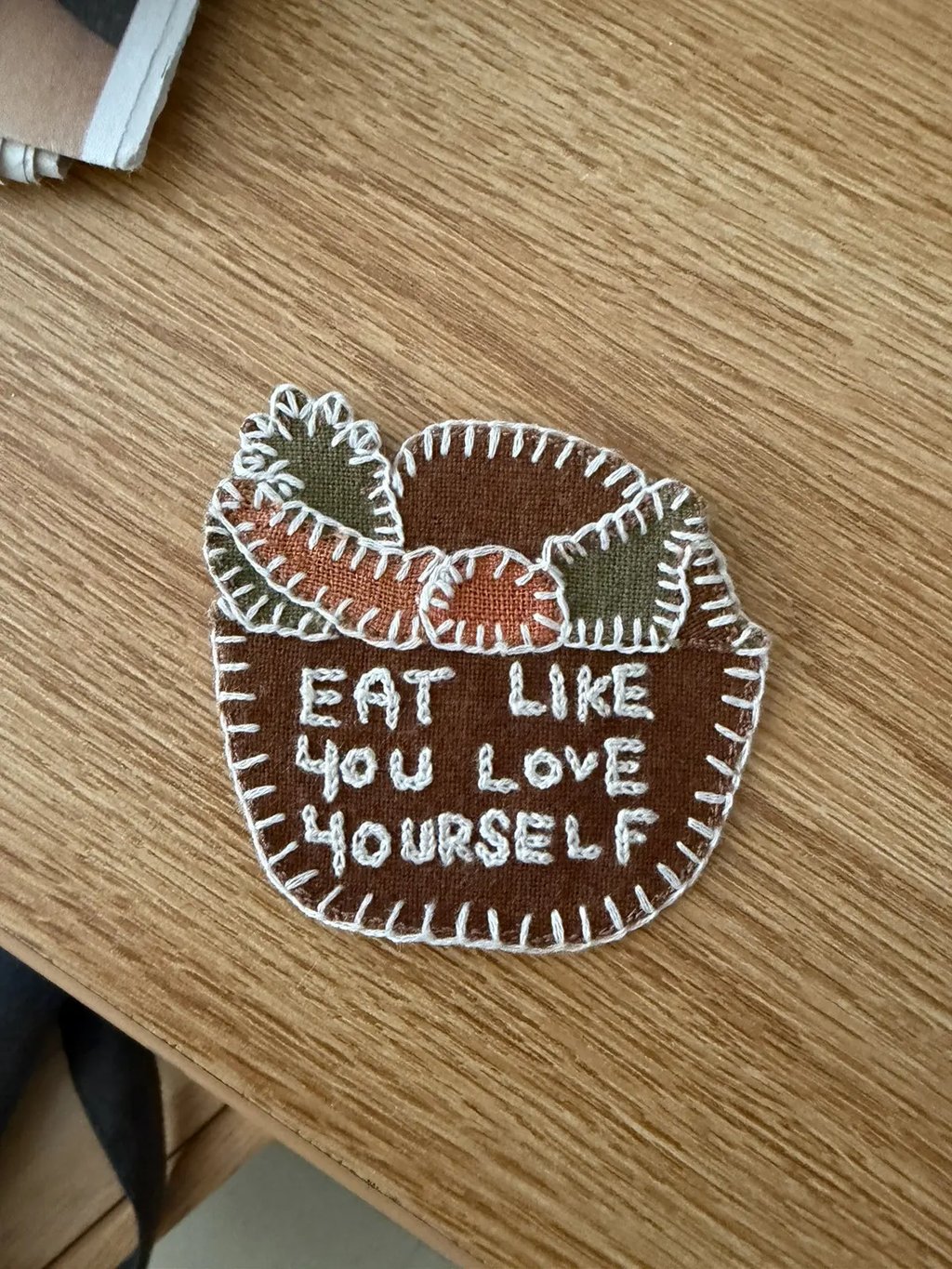 Eat Like You Love Yourself Patch in Brown, Men's