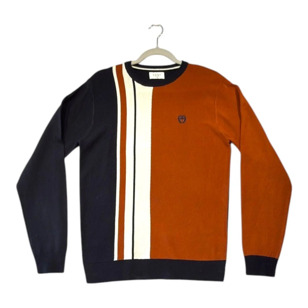 Easy Jumper Men's Uk Size S Brown Embroidered Logo in Blue, Men's