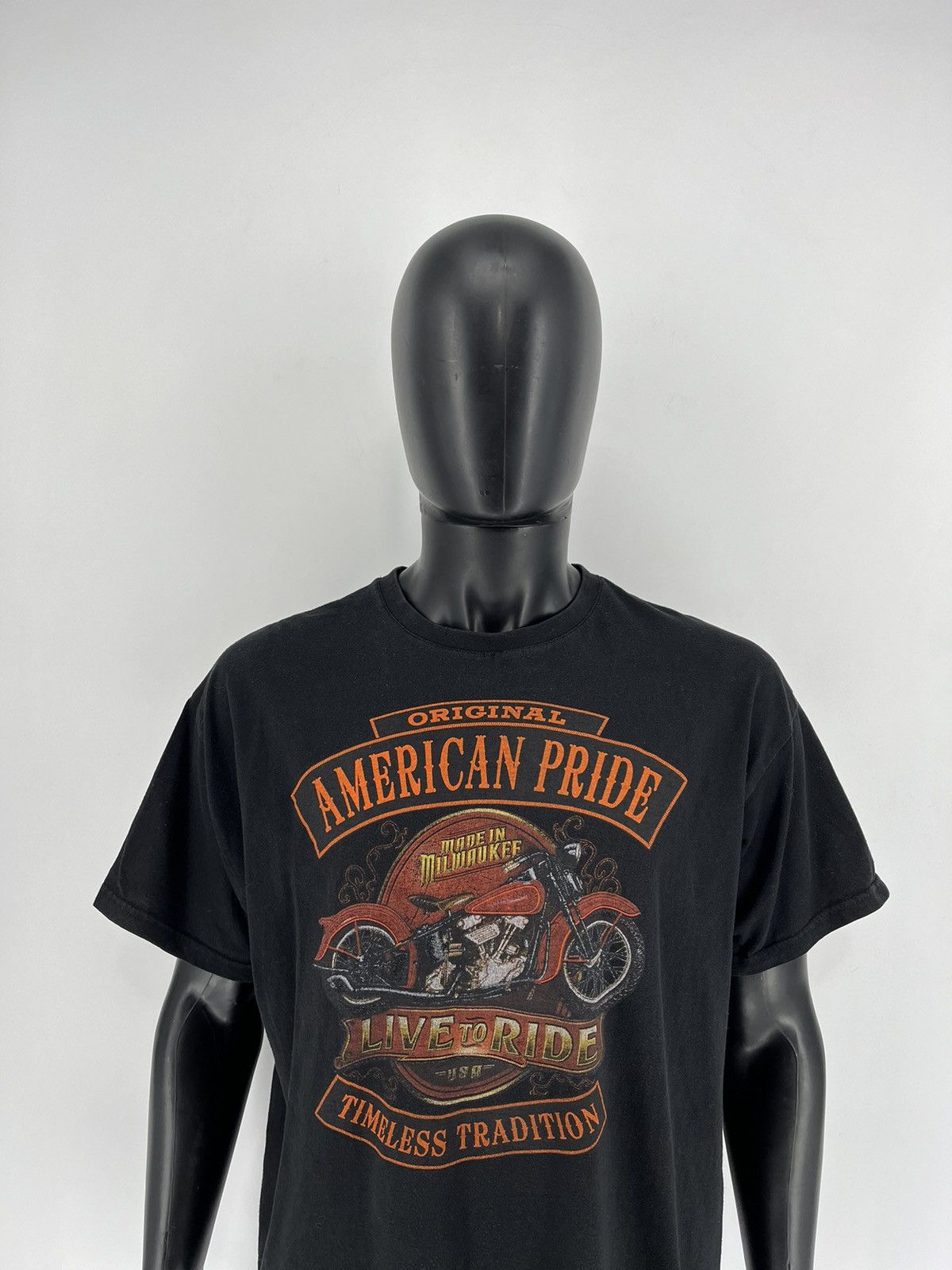 Harley Davidson American Pride Vintage Graphic Tee Black T-Shirt Size Xl, Men's