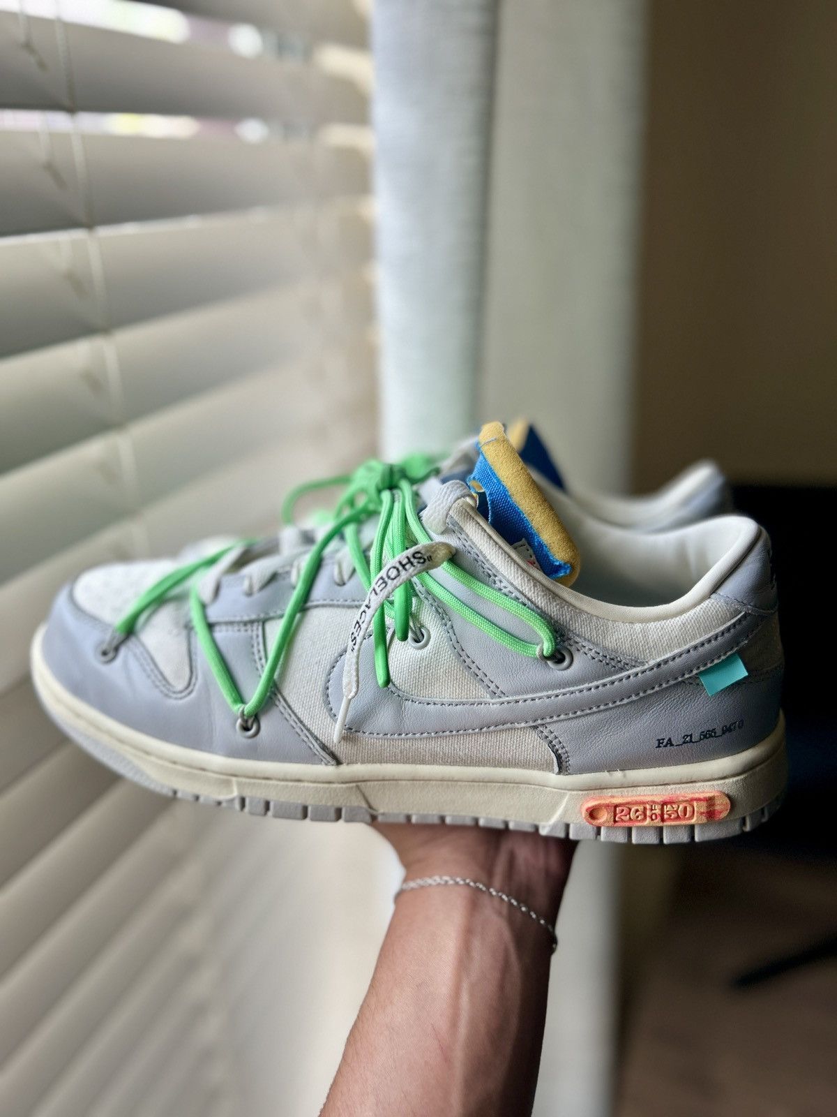 Nike Dunk Low Off White Lot 26 (Size 10) Shoes in Grey, Men's