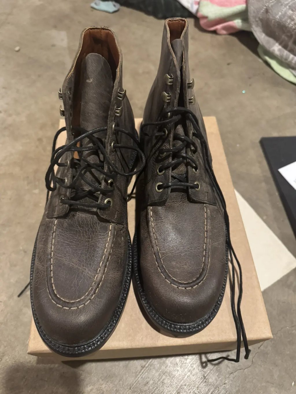 Grant Stone Brass Boot 8e Black Waxed Deer, Men's