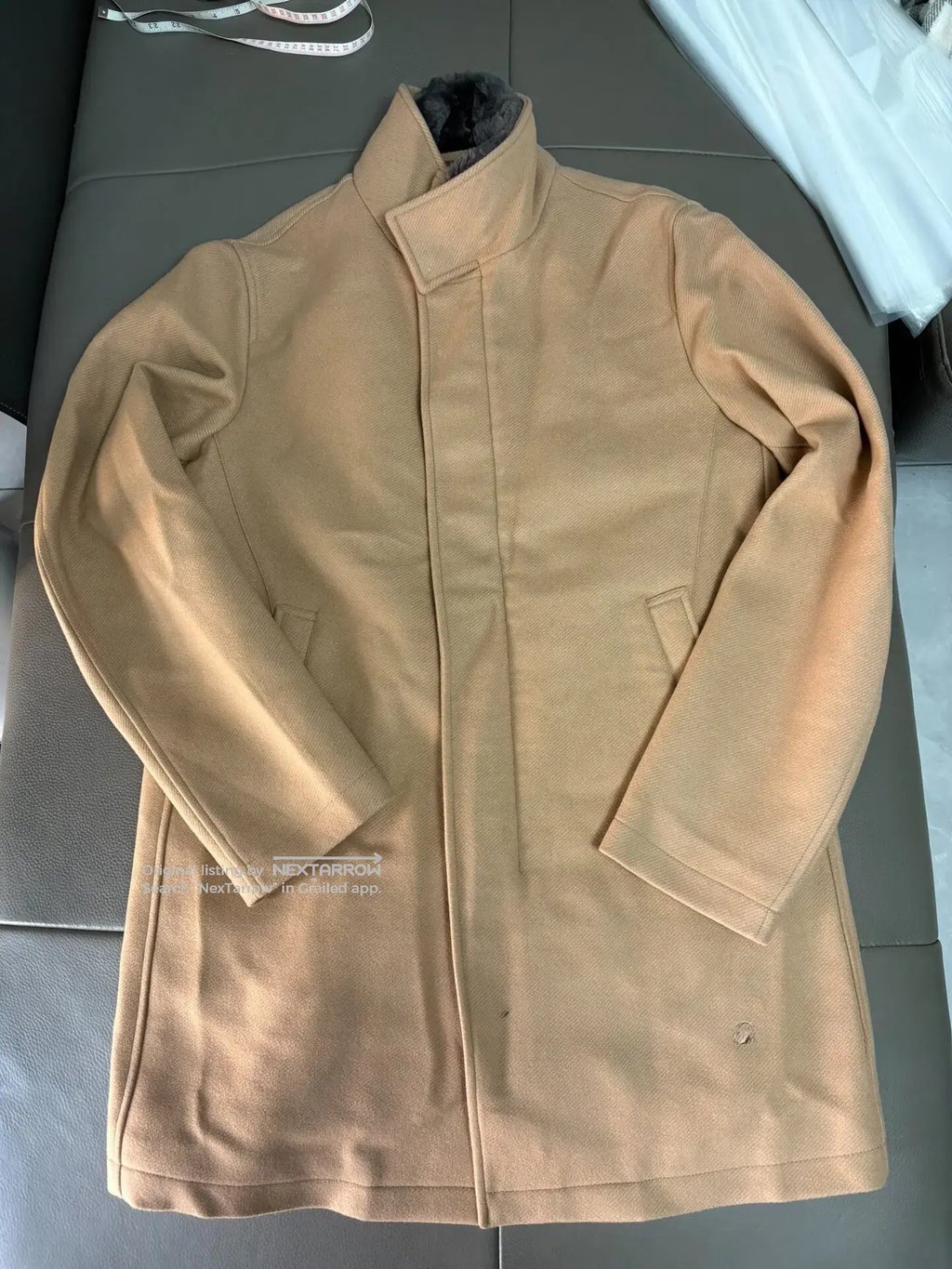 Herno Camel Wool Coat With Fur Collar in Brown, Men's