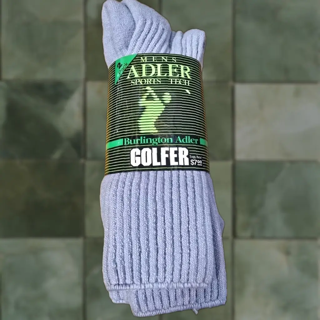 Vintage Burlington Golf Crew Socks Size 10-13 Light Blue Orlon Casual Mens