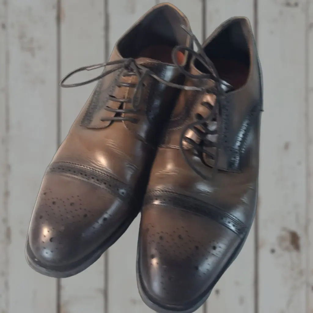 Tallia Talia Bonito Oxford Dress Shoes Mens 8.5M Brown Leather Lace Up Round Toe - Breathable, Lightweight, Lined