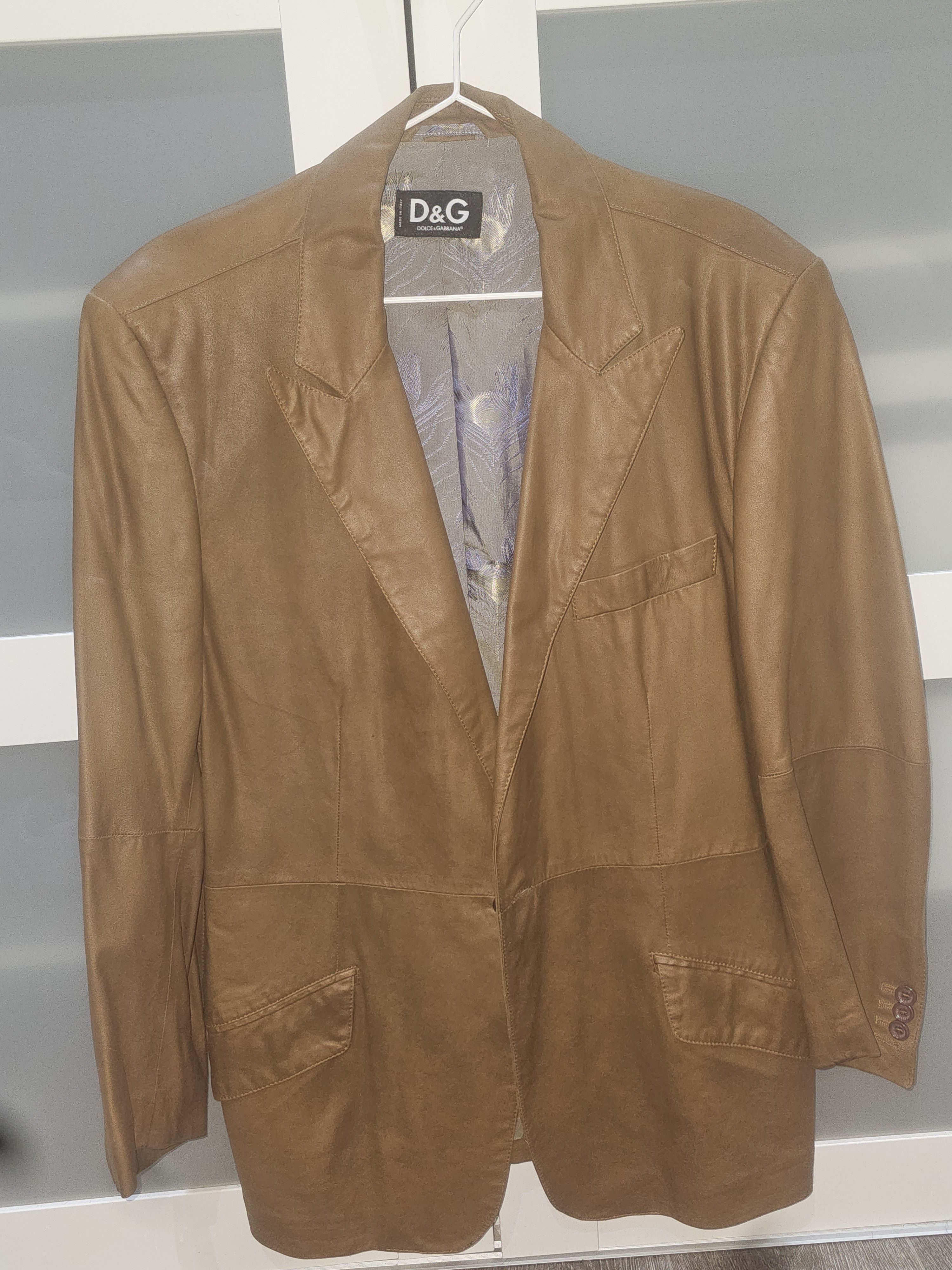 Dolce Gabbana Authentic Vintage D&g Leather Blazer in Brown, Men's (Size 38R)