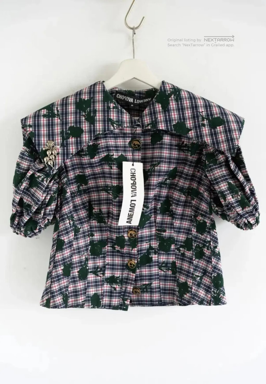 Chopova Lowena 20ss Floral Plaid Shirt Kkkk132608, Women's (Size M)