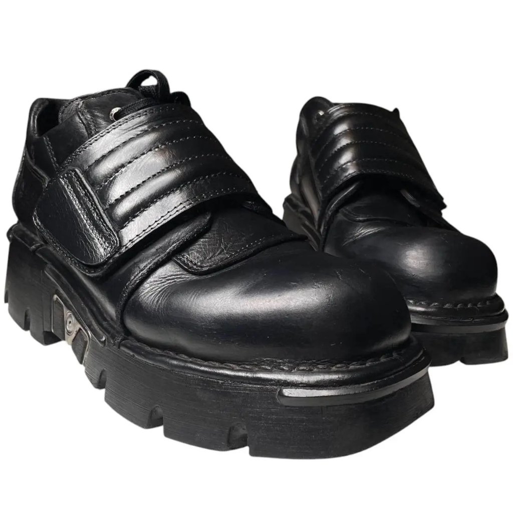 Vintage 90s New Rock M.211-S1 Eu 45 Metallic Reactor Low Boots Punk in Black, Men's (Size 12)