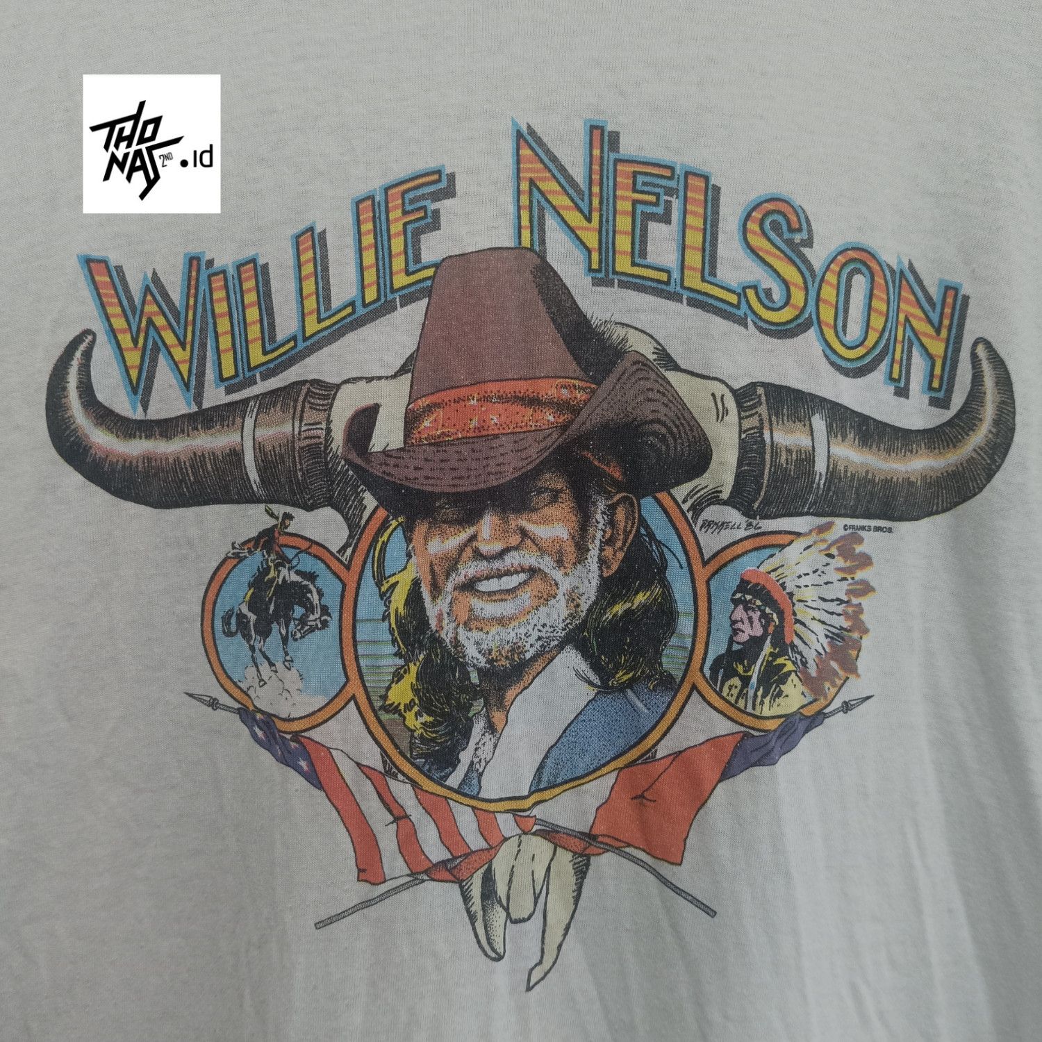 Band Tees Find Vintage 80's Willie Nelson N Family Tour 86 in Red, Men's (Size XL)