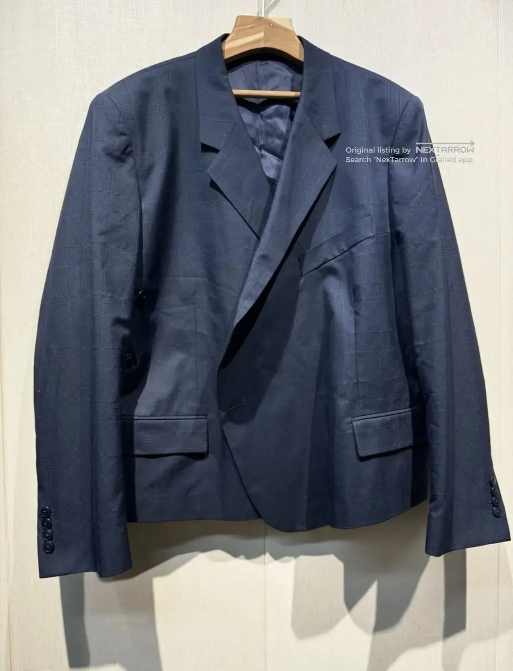 Martine Rose Subtle Check Blazer Jacket Dddd72608 in Blue, Men's