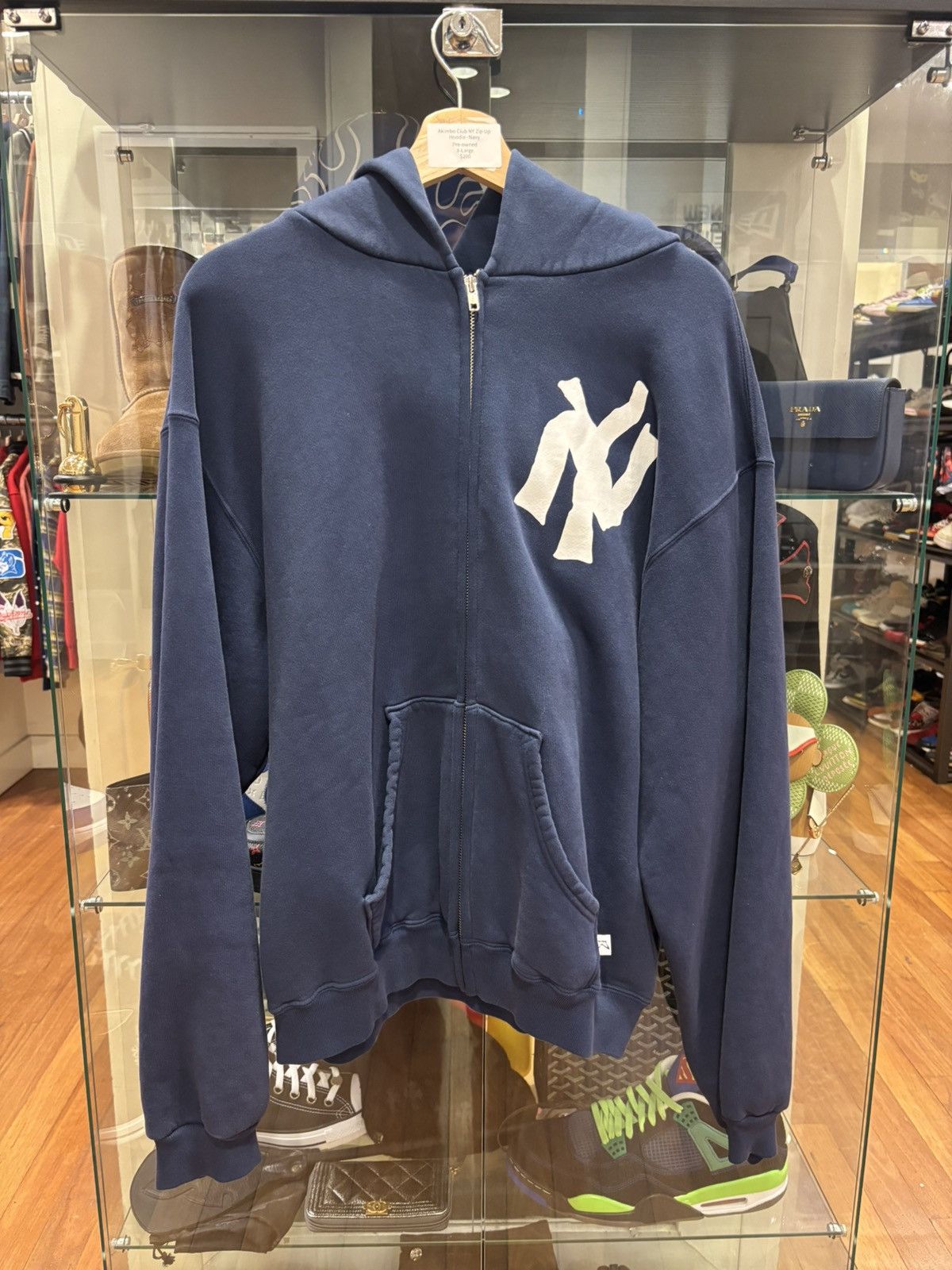Akimbo Club Ny Zip Up Hoodie in Blue, Men's (Size XL)