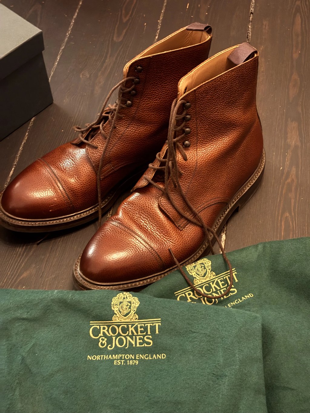 Vintage Crockett & Jones Coniston – Dark Brown Scotch Grain Last325, Men's (Size 10.5)