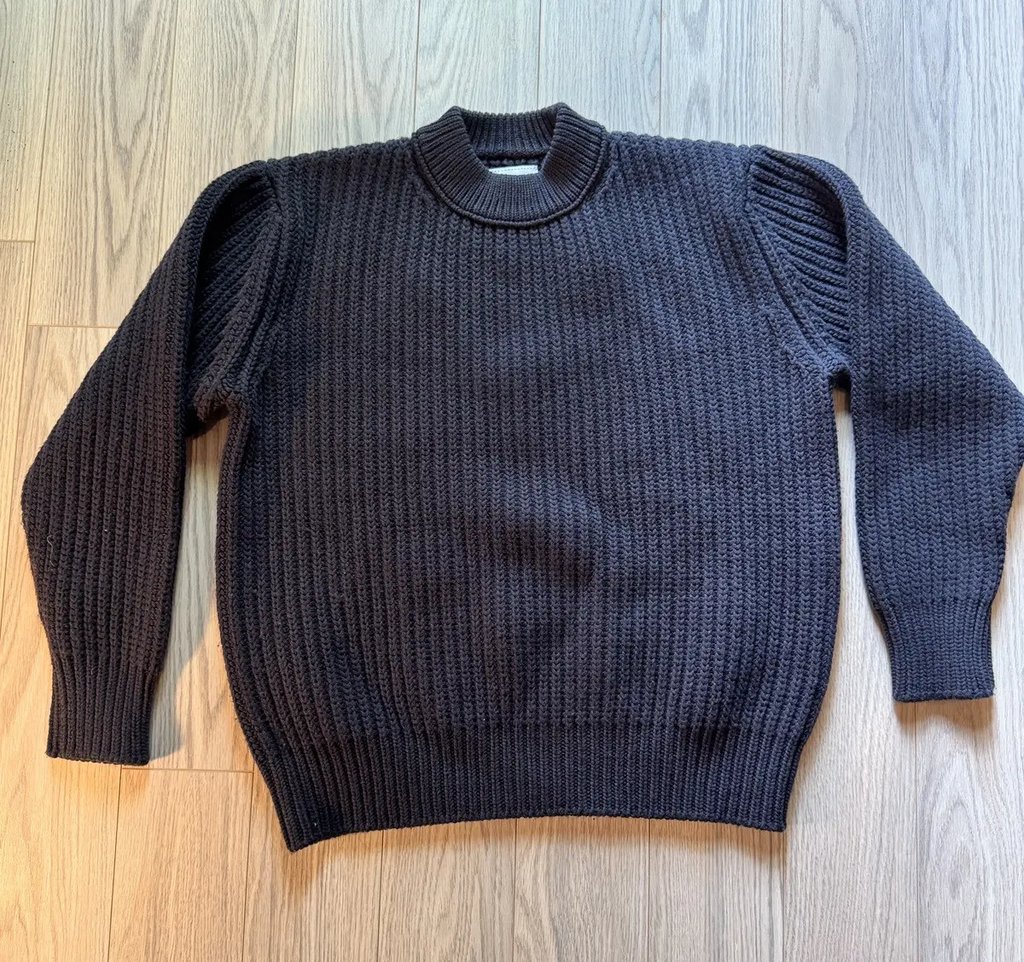No Man Walks Alone X Okochi Meriyasu Ribbed Crewneck Sweater in Black, Men's