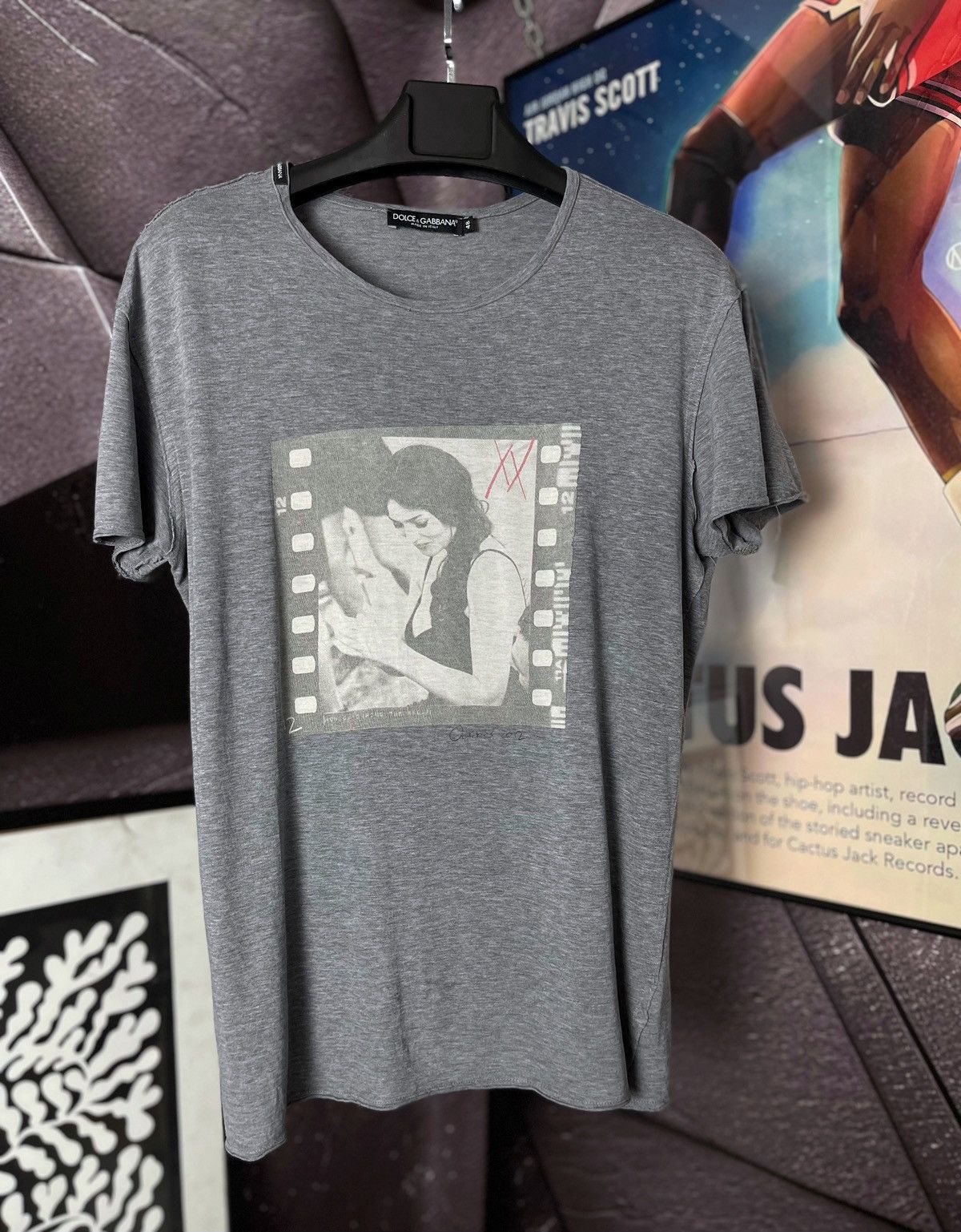 Dolce Gabbana Vintage Gray Monica Bellucci T-Shirt in Grey, Men's (Size Medium)