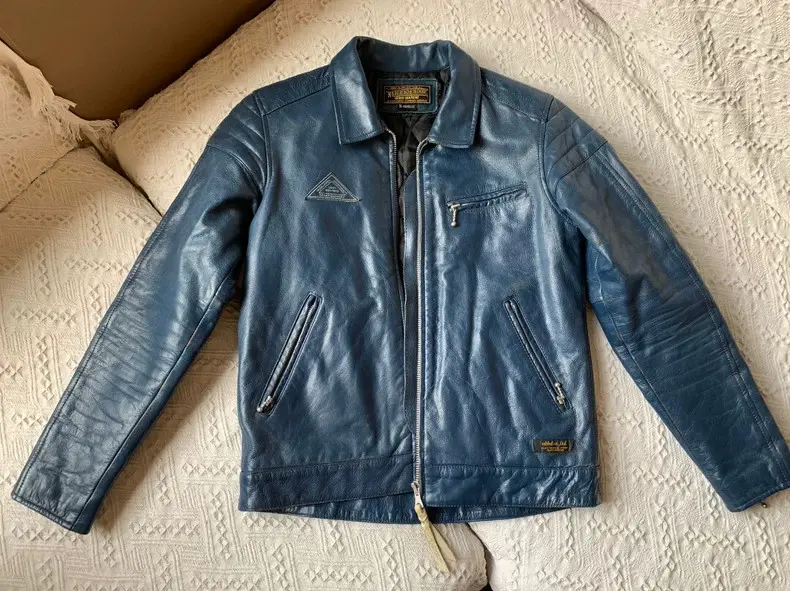 Neighborhood Blue Leather Jacket S - Dmc, Men's (Size Small)