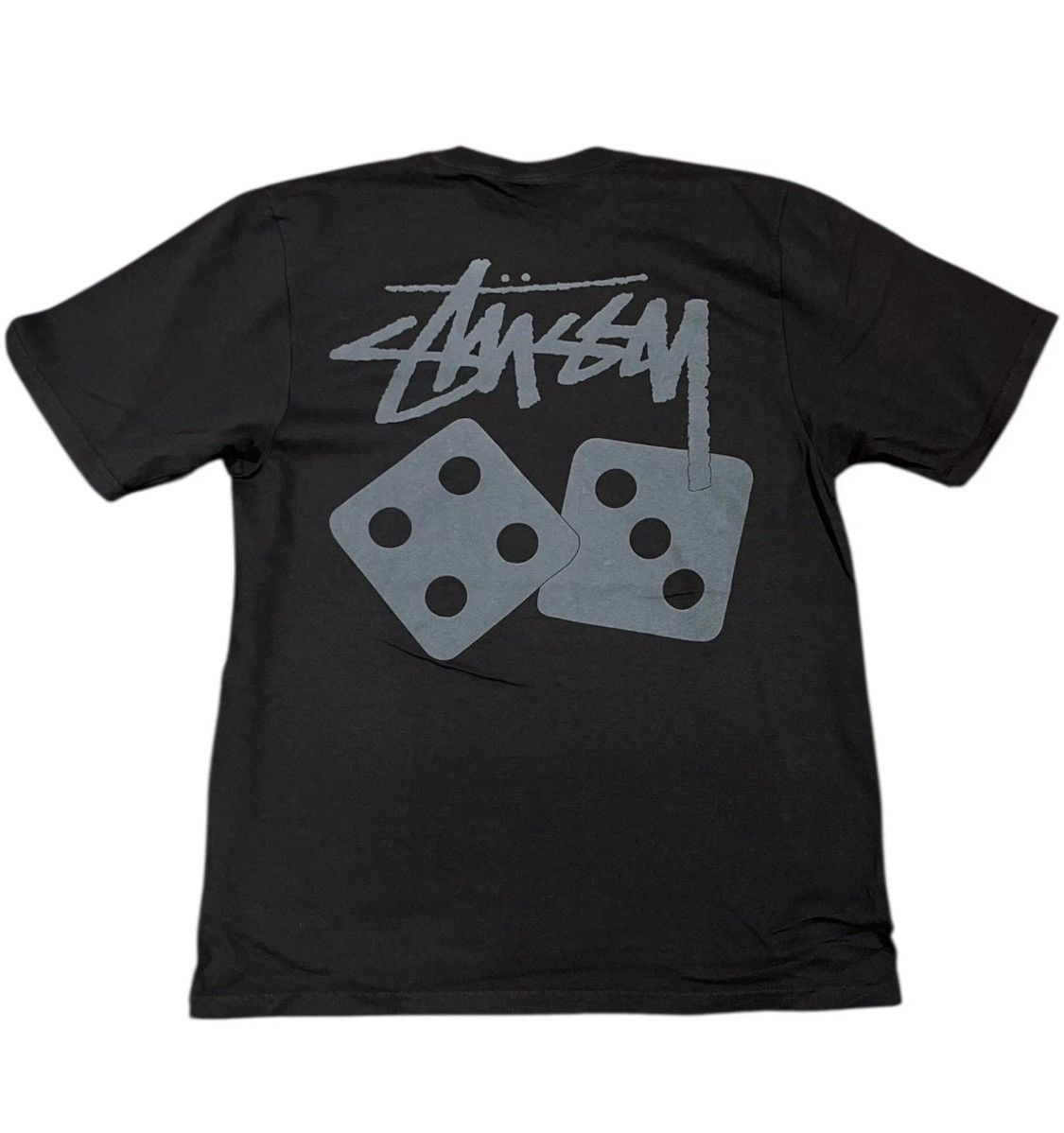 Stussy Dice Pigment Dyed Tee in Black, Men's (Size XL)