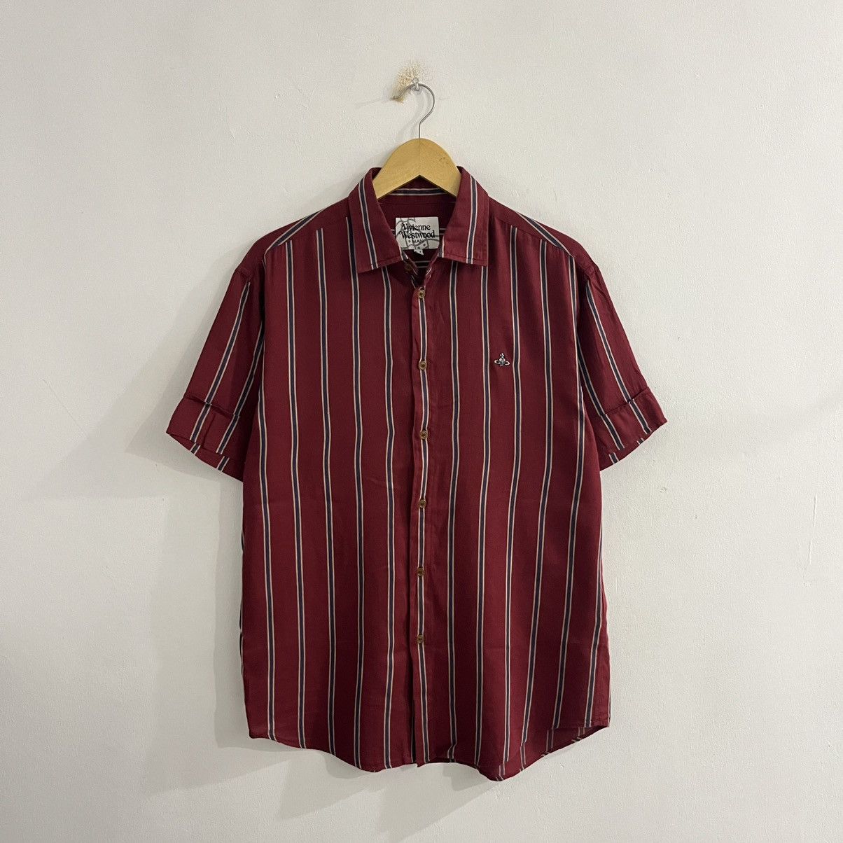 Vivienne Westwood Striped Button Up Shirt in Red, Men's (Size Medium)