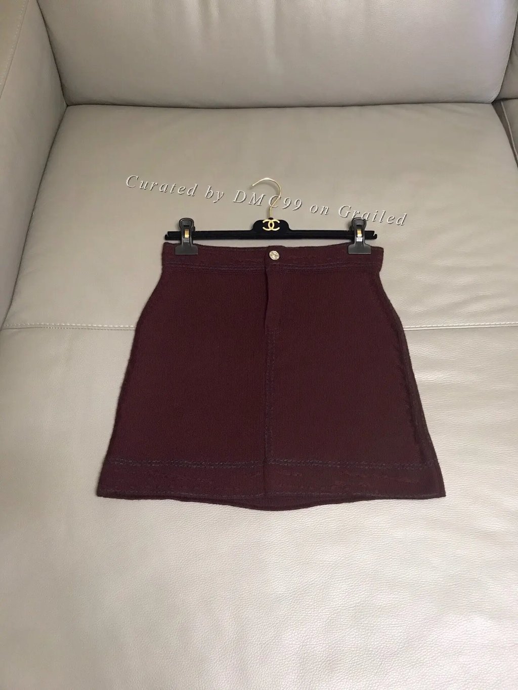 Barrie Burgundy Knit Mini Skirt in Red, Women's (Size 27)