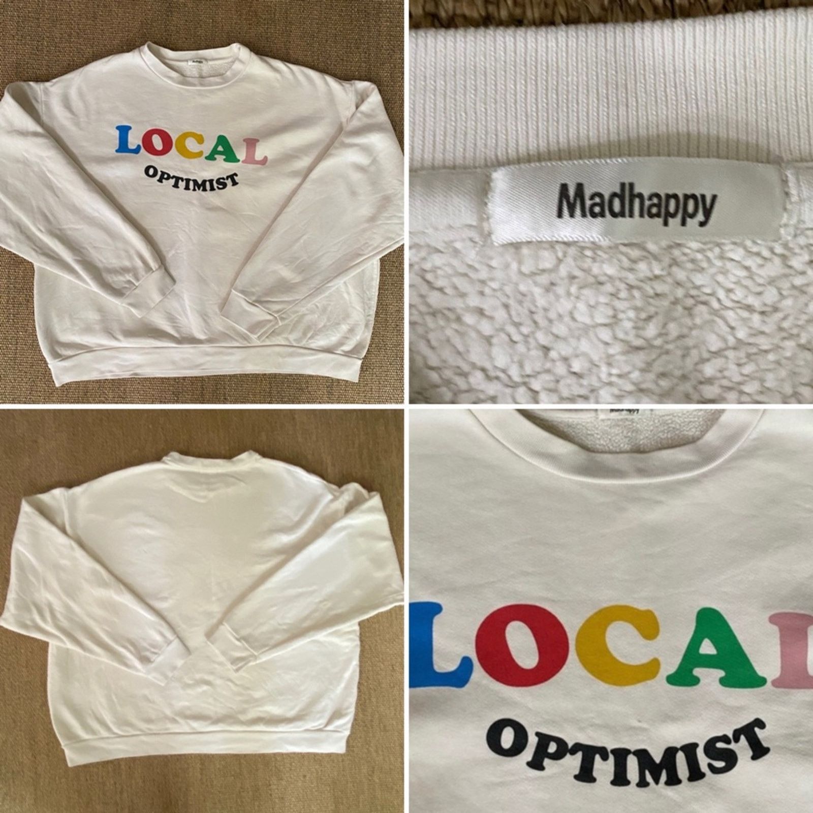 Euc Madhappy $160 Local Optimist Crewneck Sweatshirt XL in Beige, Men's