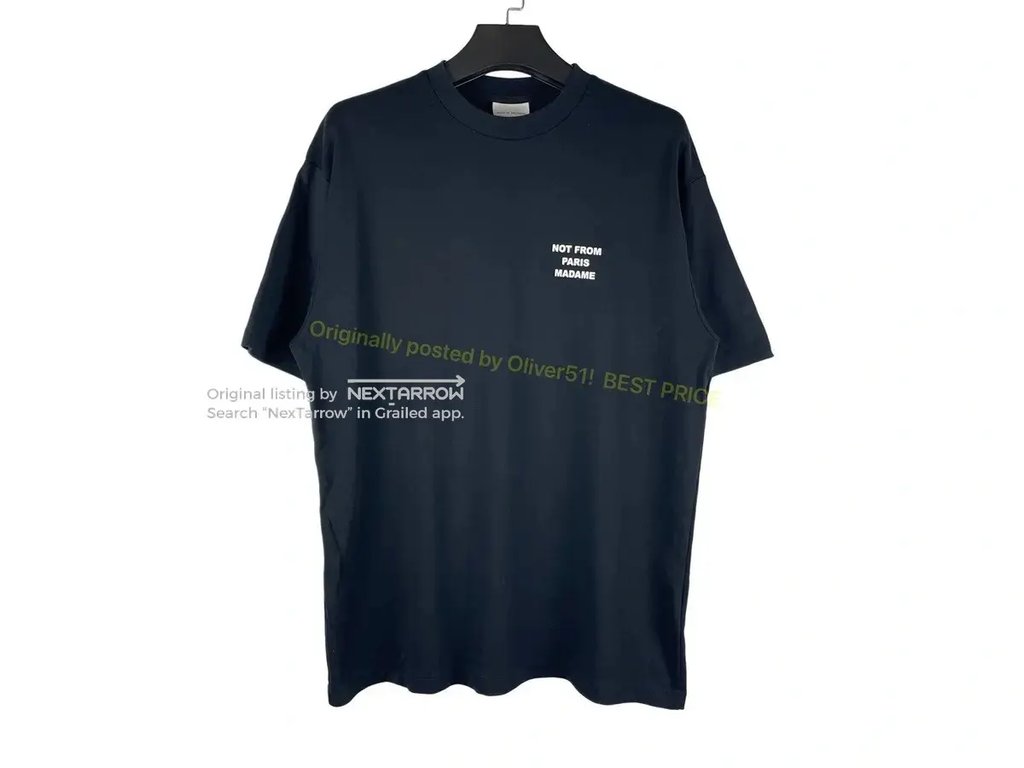 Drôle De Monsieur Not From Paris Tee Aaaa04/2609 in Black, Men's (Size Xl)