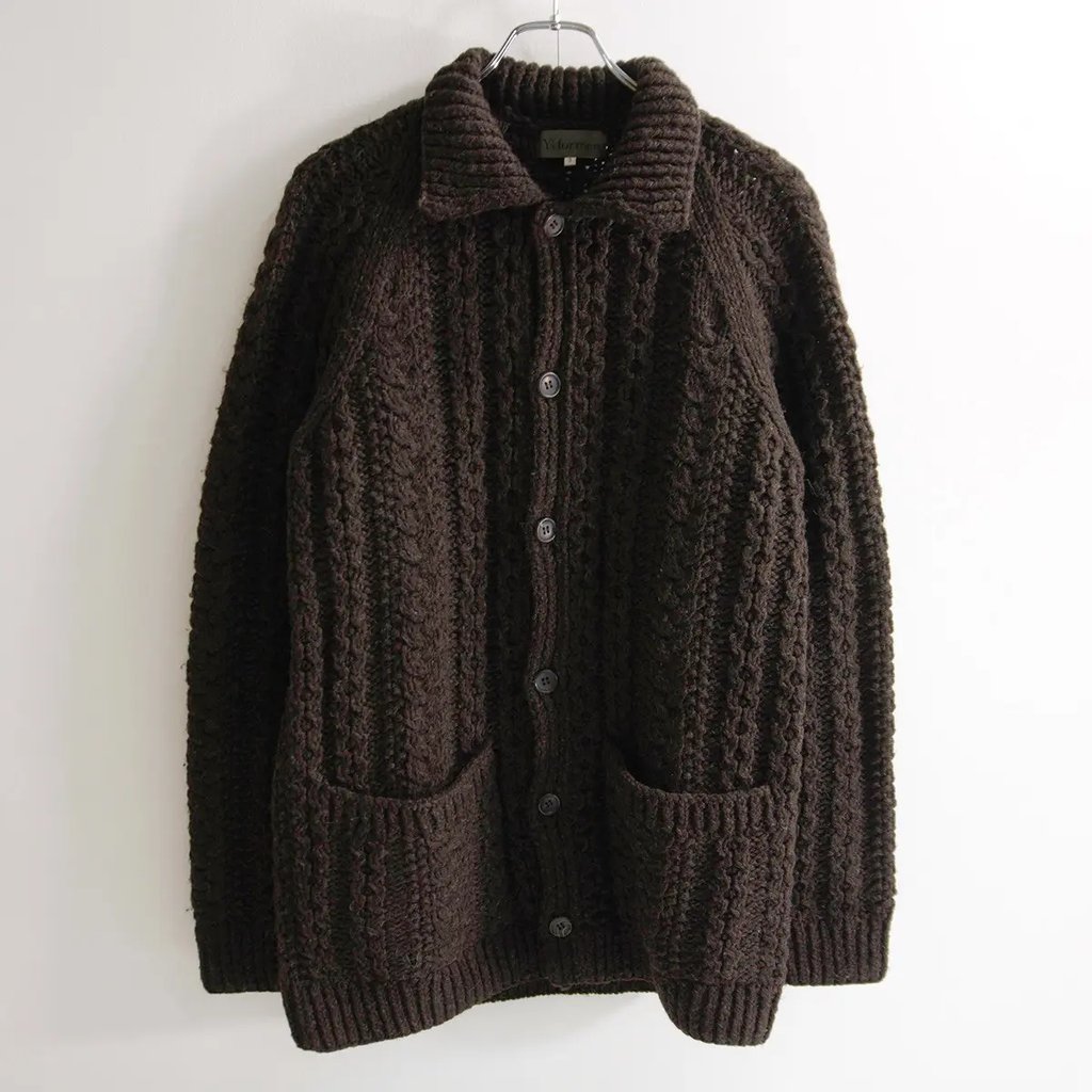 Y's For Men Wool Knit Jacket Brown Size 3, Men's