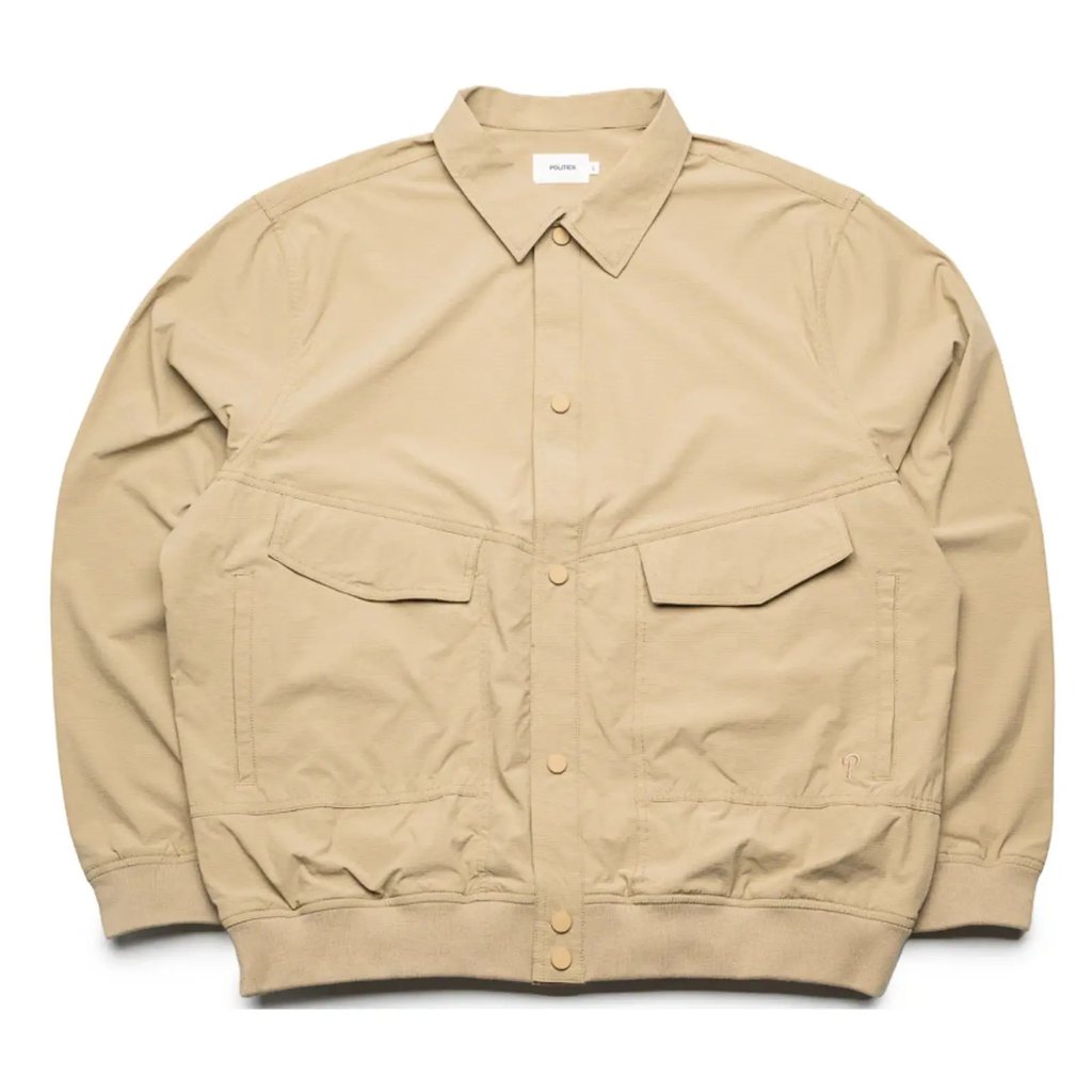Politics Augustus Bomber Jacket In Khaki Ripstop in Brown, Men's (Size Xl)