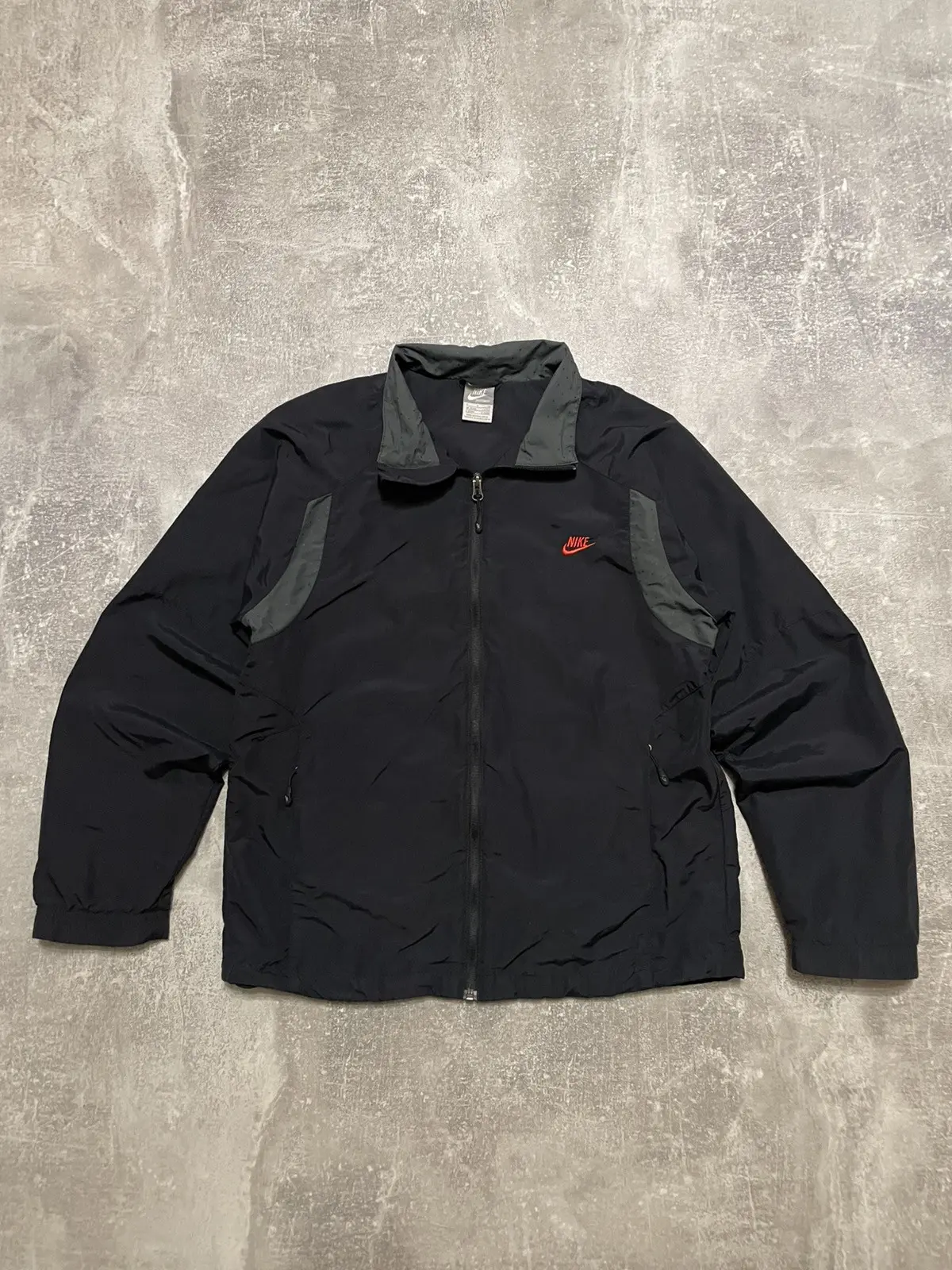Nike Nylon Track Jacket Drill Size S in Black, Men's