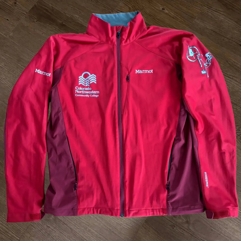 Marmot Jacket Mens L Red Windstopper Goretex Softshell Rain Coat Logo Outdoor, Men's