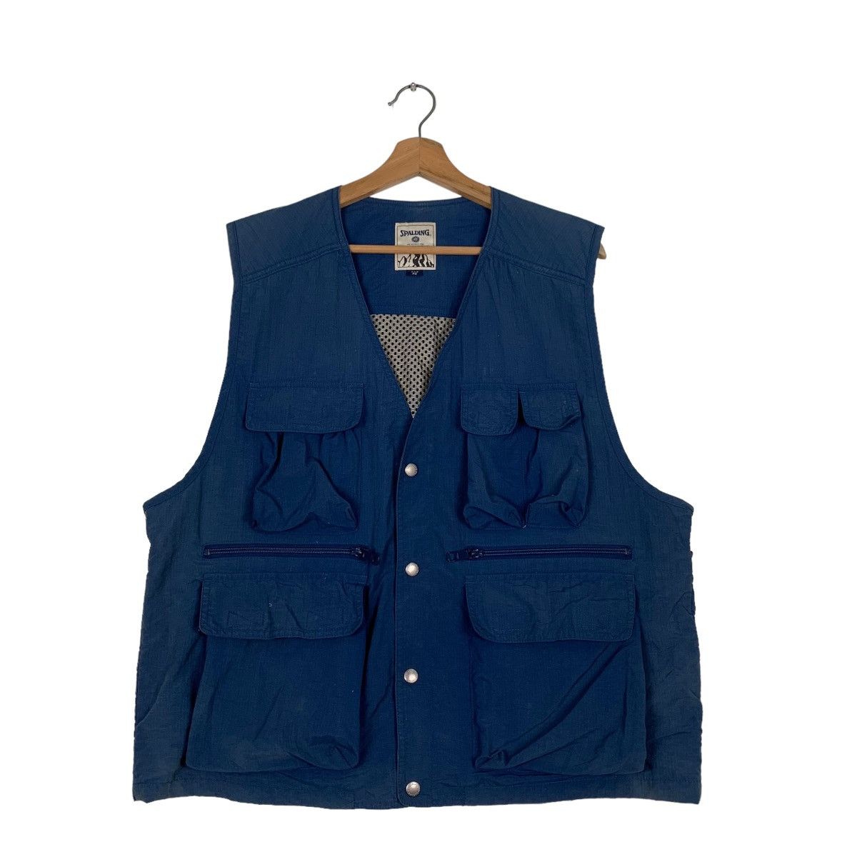 Vintage Spalding Blue Utility Vest 0439-C20, Men's (Size Large)