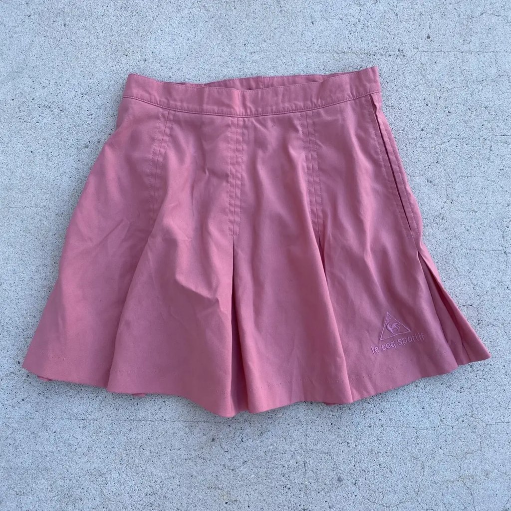 Vintage Le Coq Sportif Skirt Pink 1990s Made In Usa, Women's (Size 28)