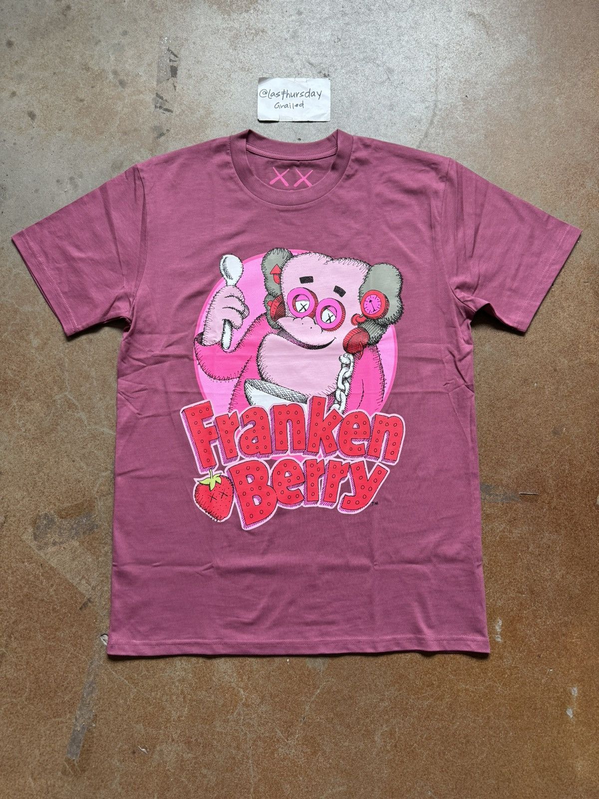 Kaws X Monsters Franken Berry Tee Berry Medium in Pink, Men's
