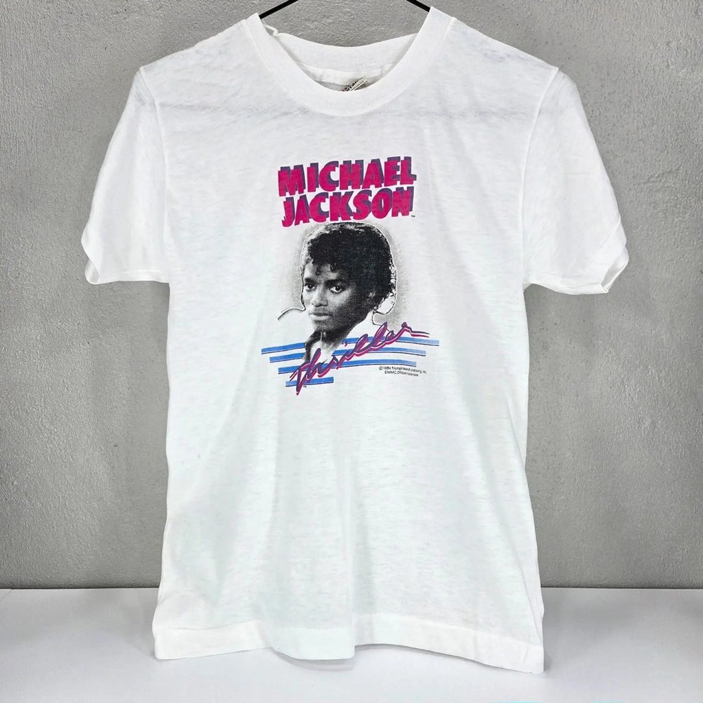 Vintage 1984 Michael Jackson Thriller T-Shirt Fits Sz Xs in White, Men's