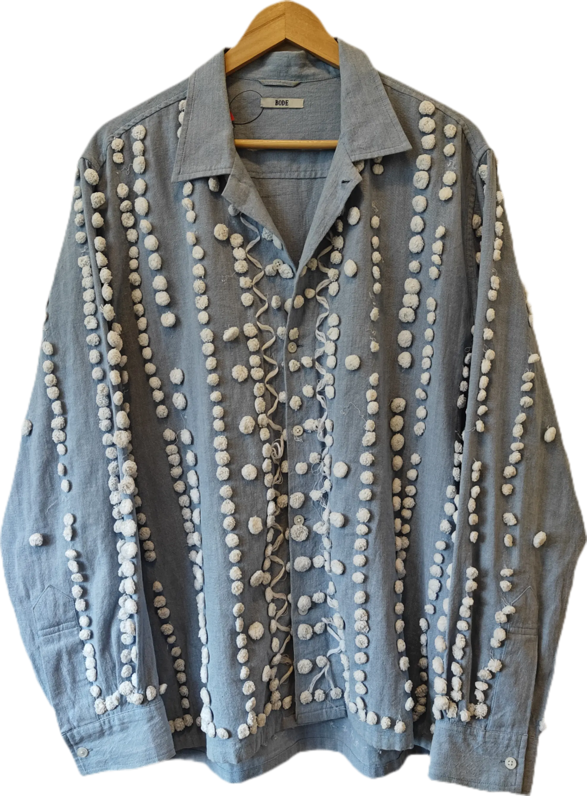 Bode Popcorn Chenille Baby Blue Shirt, Men's (Size XL)