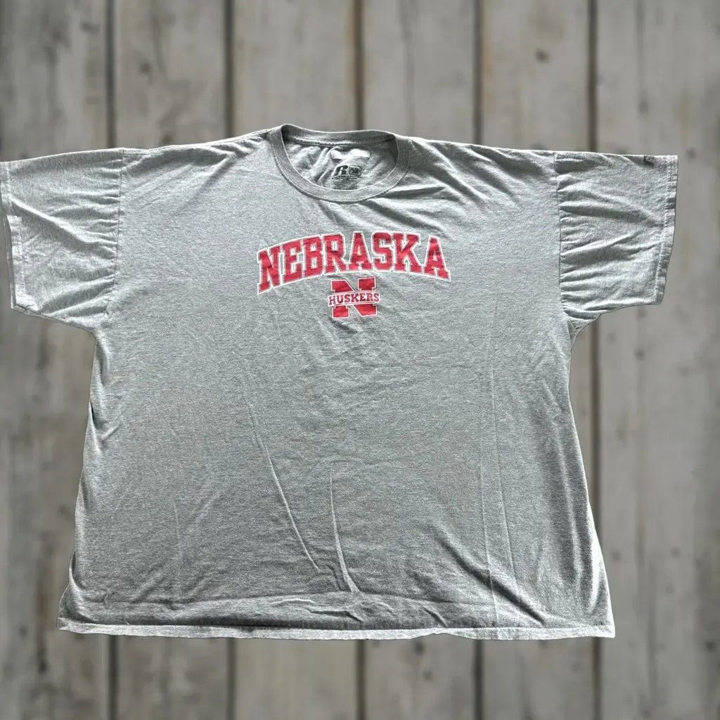 Russell Athletic Shirt Mens 3xl Gray Nebraska Huskers Graphic Crewneck Tee, Men's (Size Xxl)