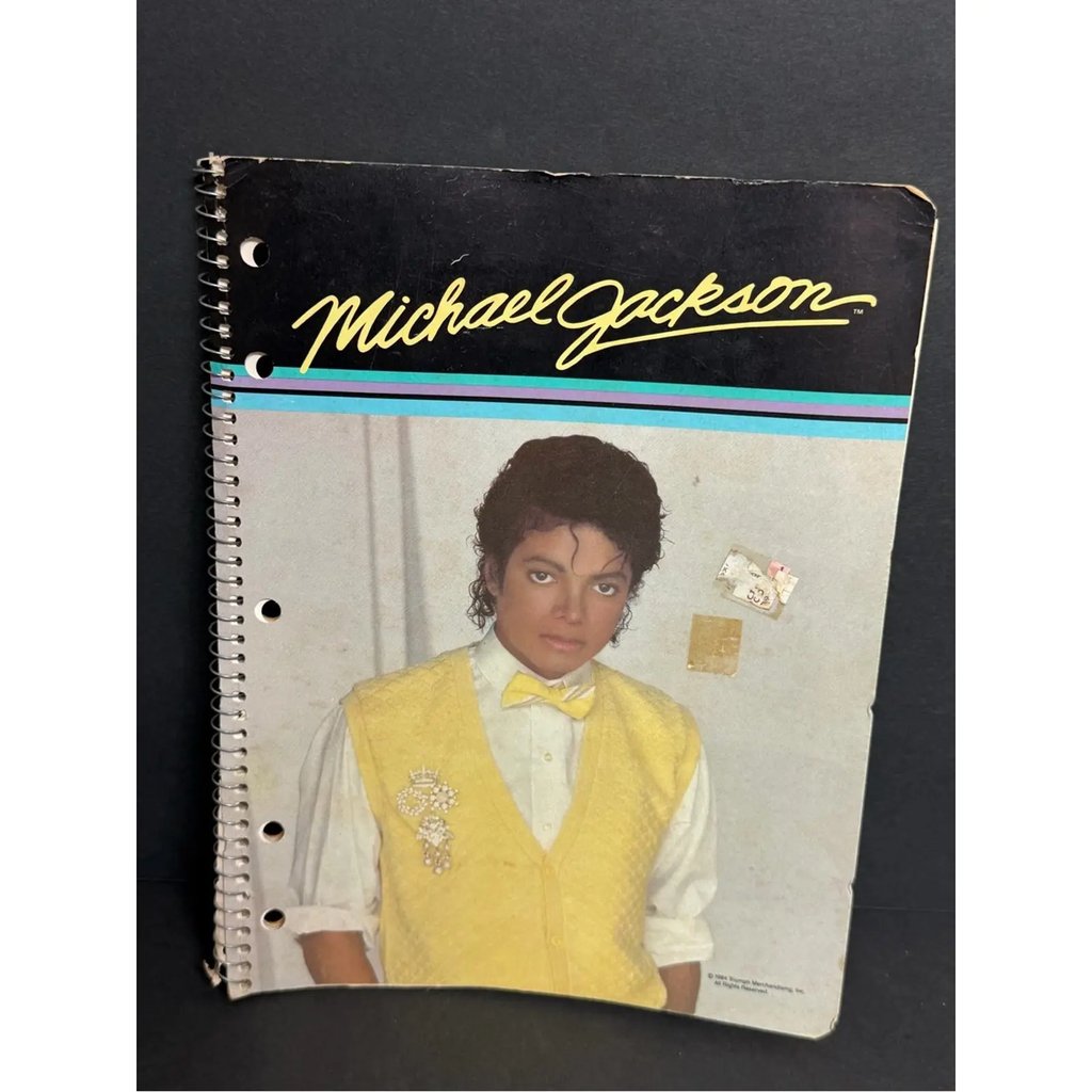 1984 Michael Jackson Spiral Notebook Vintage Book in Blue, Men's