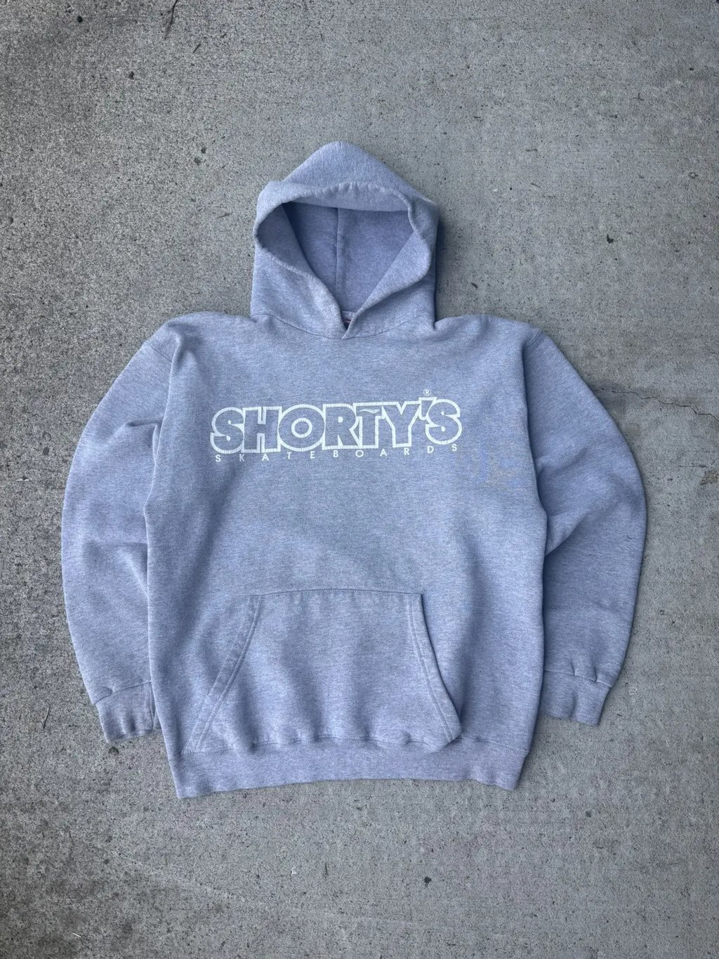 M Vintage 90’s Shortys Skate Hoodie in Gray, Men's