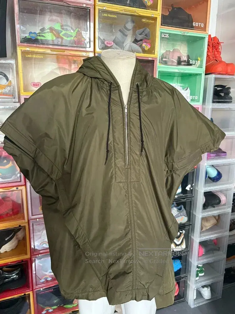 Comme Des Garcons Shirt Cdg Shirt Green Hooded Windbreaker, Men's (Size Medium)