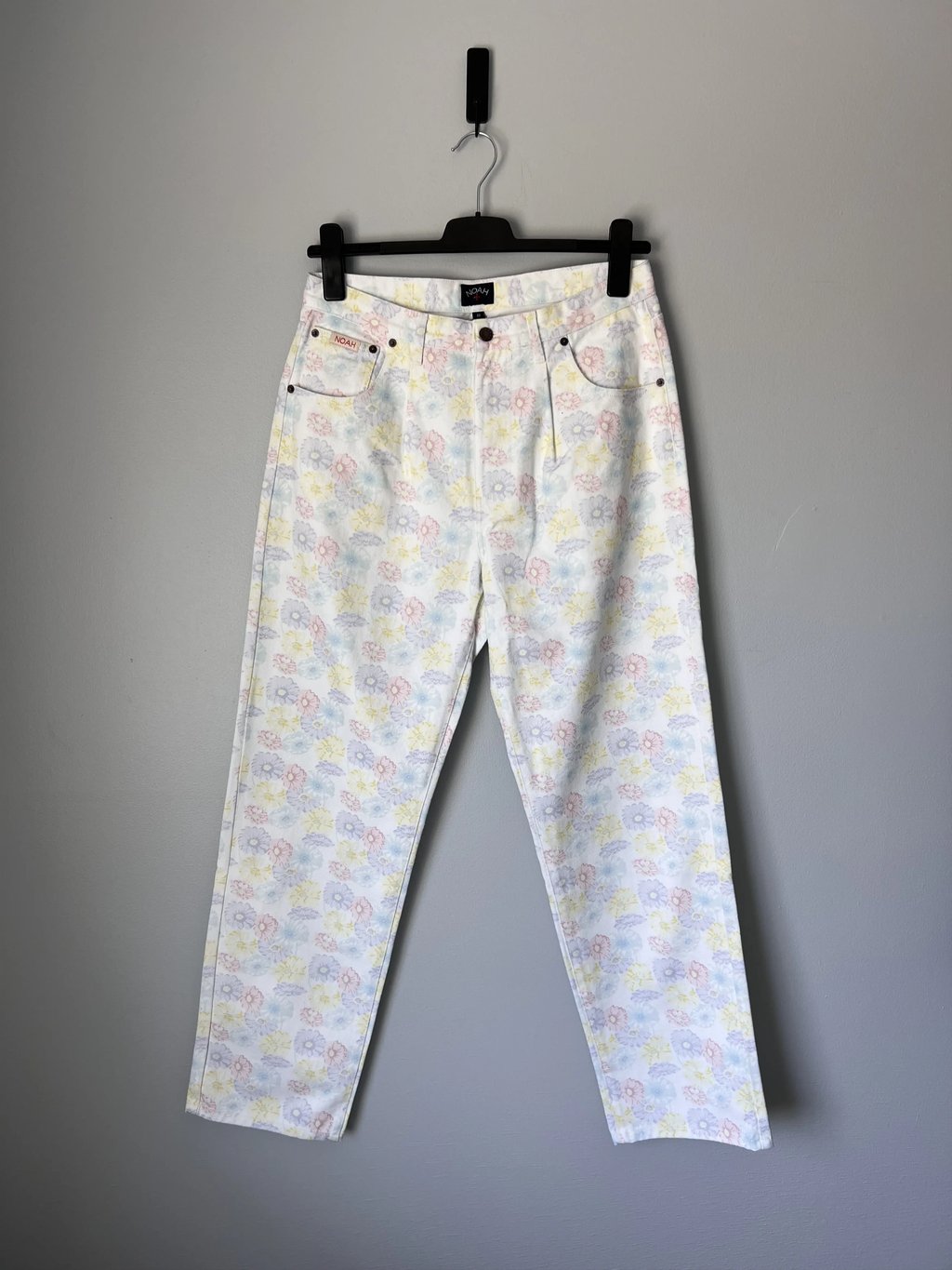 Noah Floral Pleated Jeans In White, Men's (Size 32)