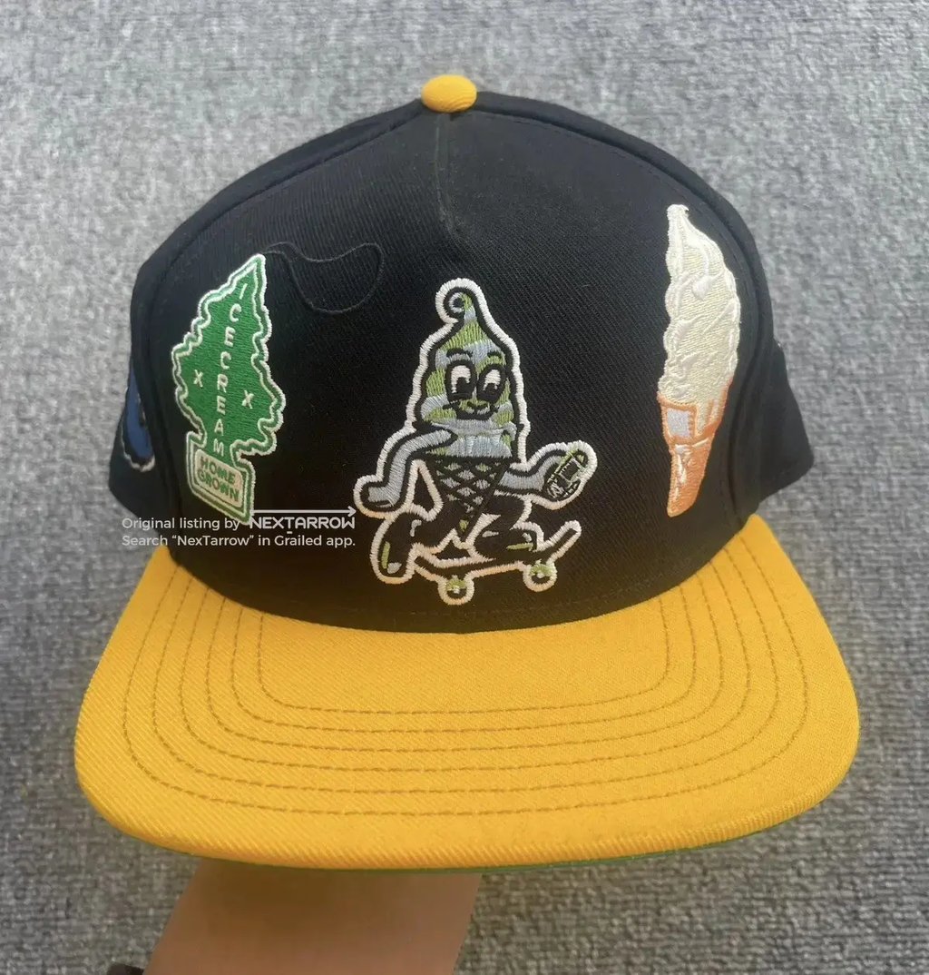 Bbc Icecream Fully Embroidered Ice Cream Baseball Cap in Black, Men's